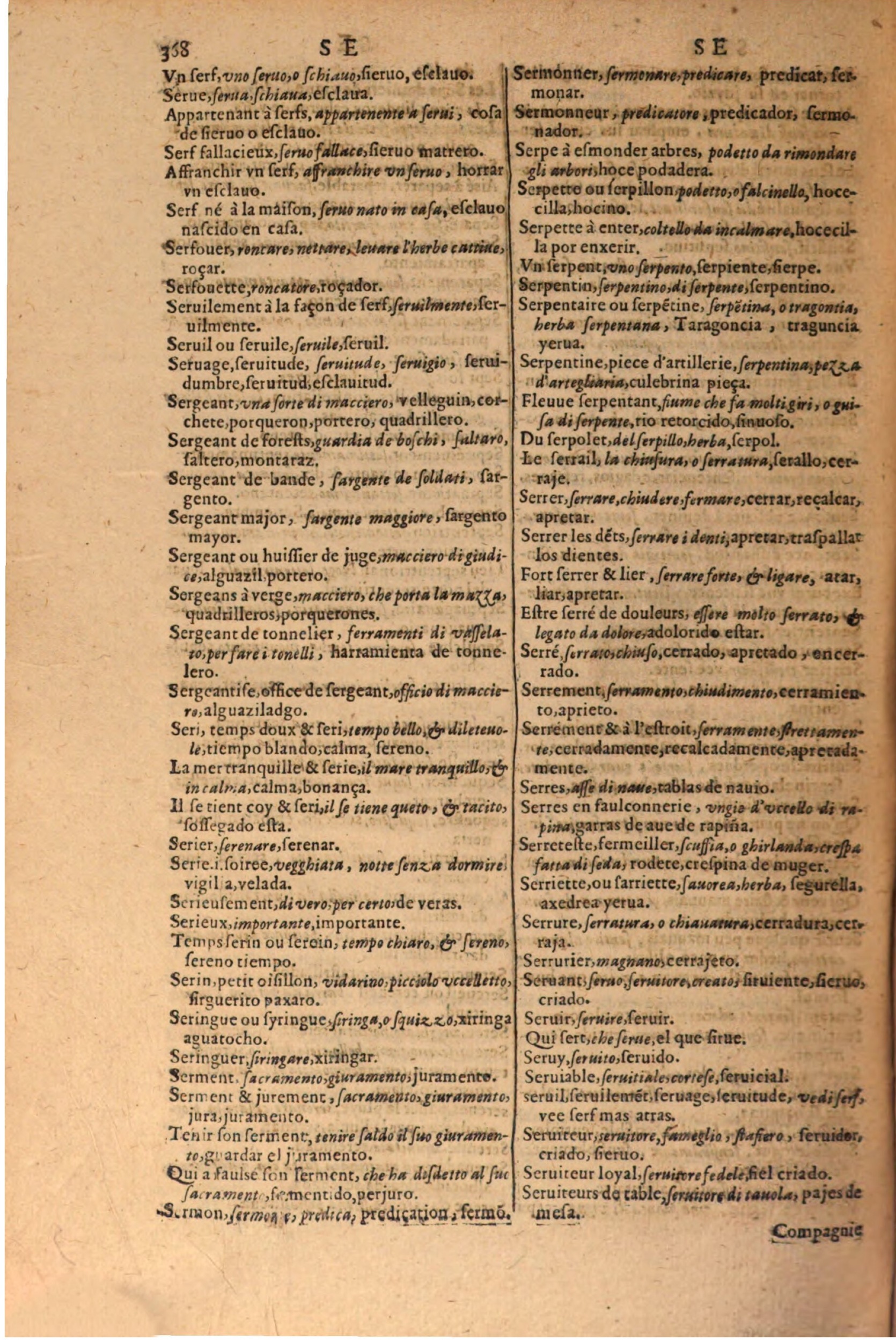 1616 - Pierre de la Rovière - Trésor des trois langues (Seconde partie) - BSB Munich