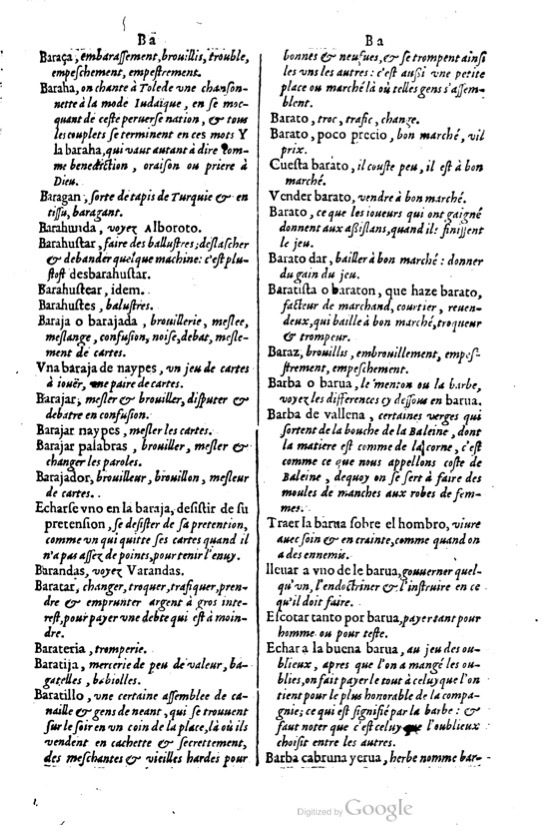 1621 - Adrian Tiffaine - Trésor des deux langues espagnole et française - BM Lyon