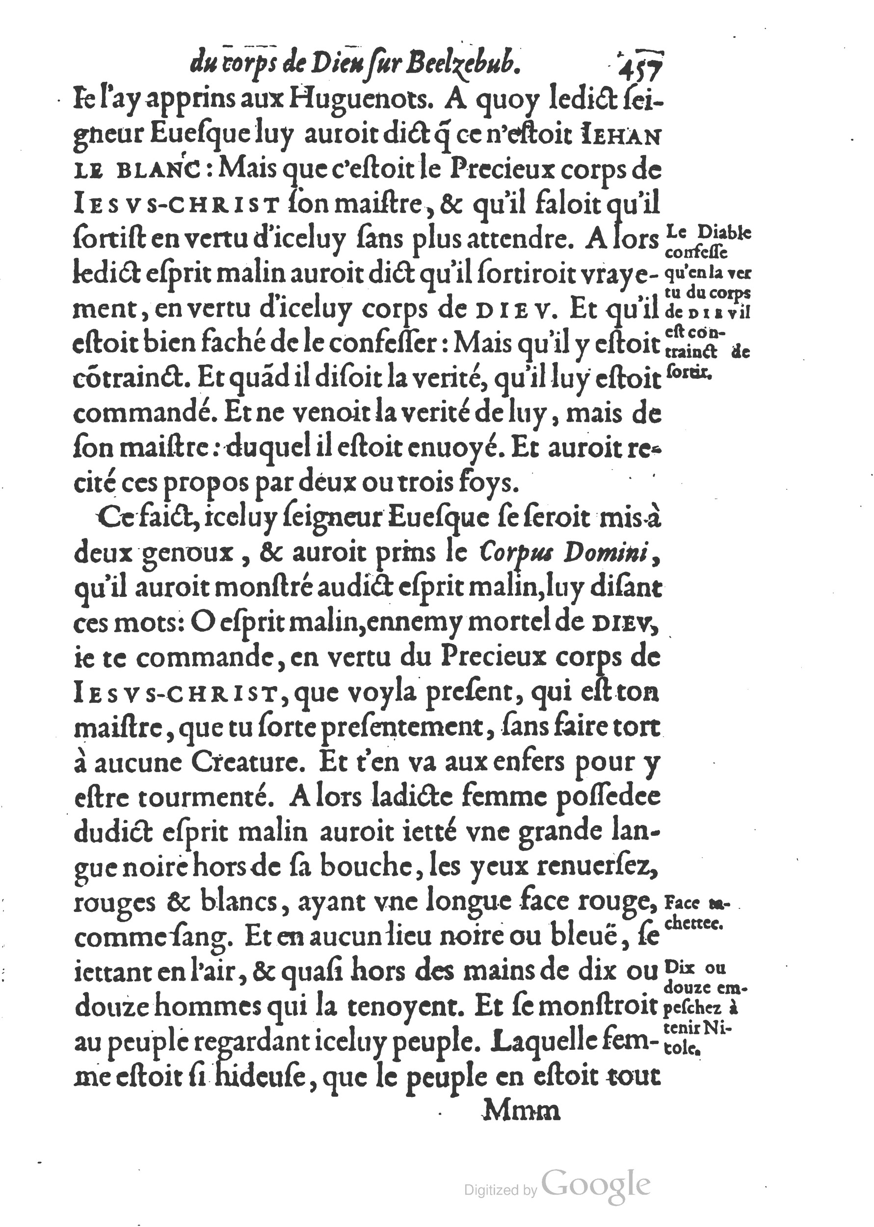 1578 - Nicolas Chesneau - Trésor et entière histoire de la triomphante victoire du corps de Dieu sur l’esprit malin - British Library