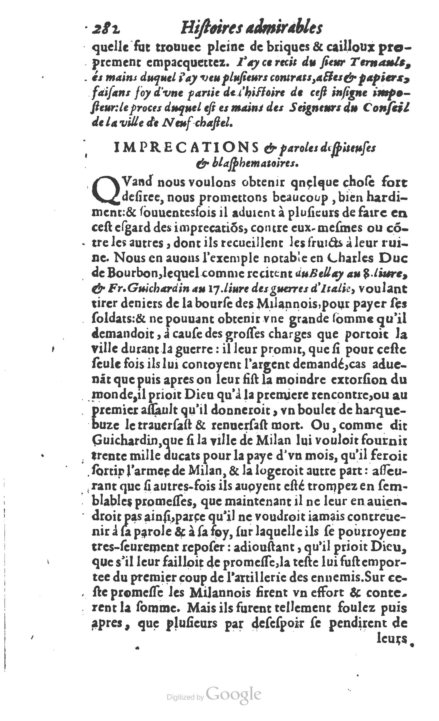 1610 - Paul Marceau - Trésor d’histoires admirables et mémorables - Princeton