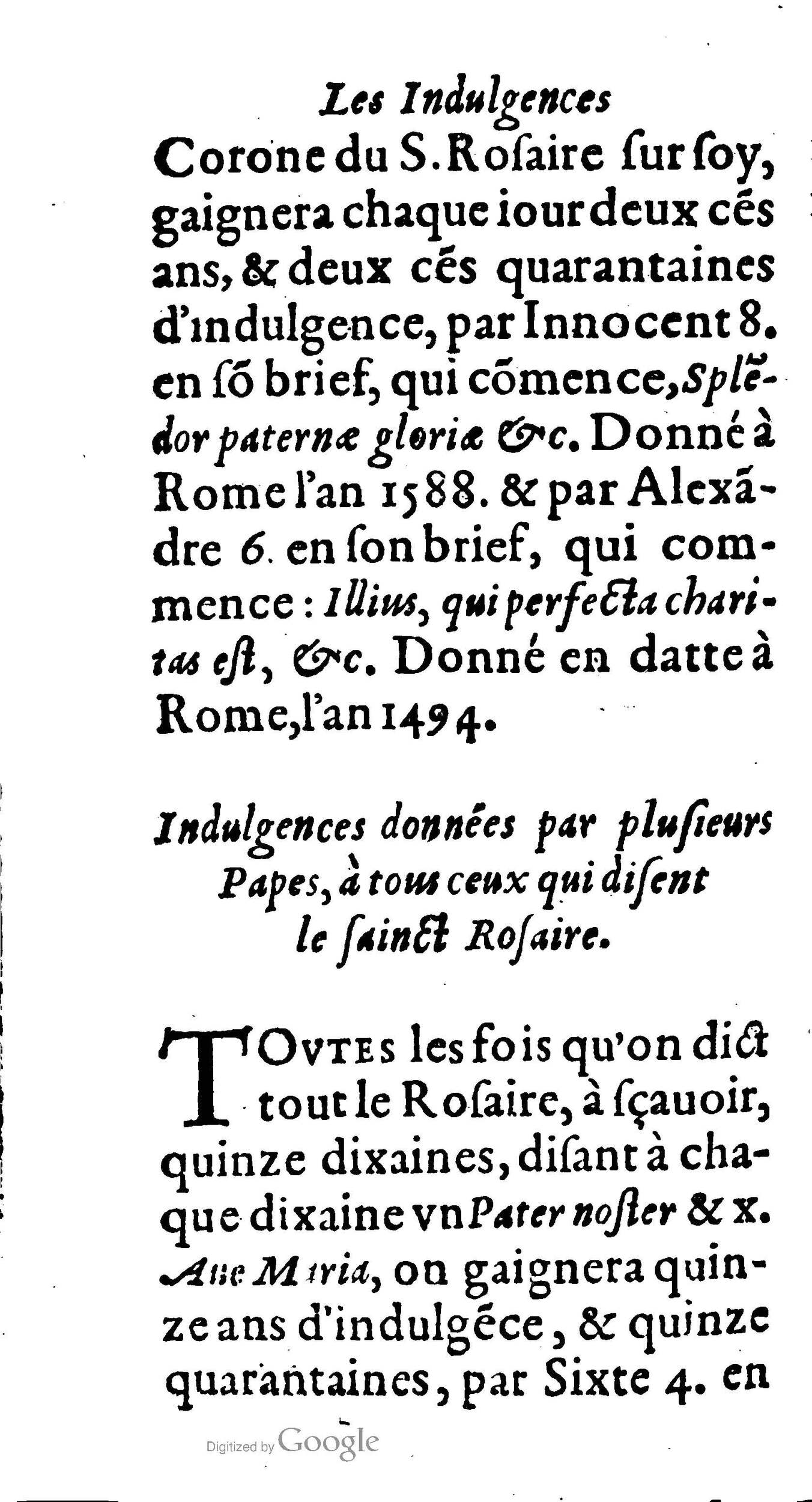 1604 - Jean Le Bouc - Trésor des indulgences du Saint Rosaire - BM Lyon