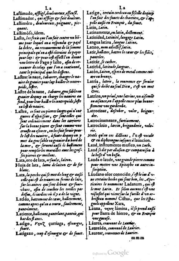 1621 - Adrian Tiffaine - Trésor des deux langues espagnole et française - BM Lyon