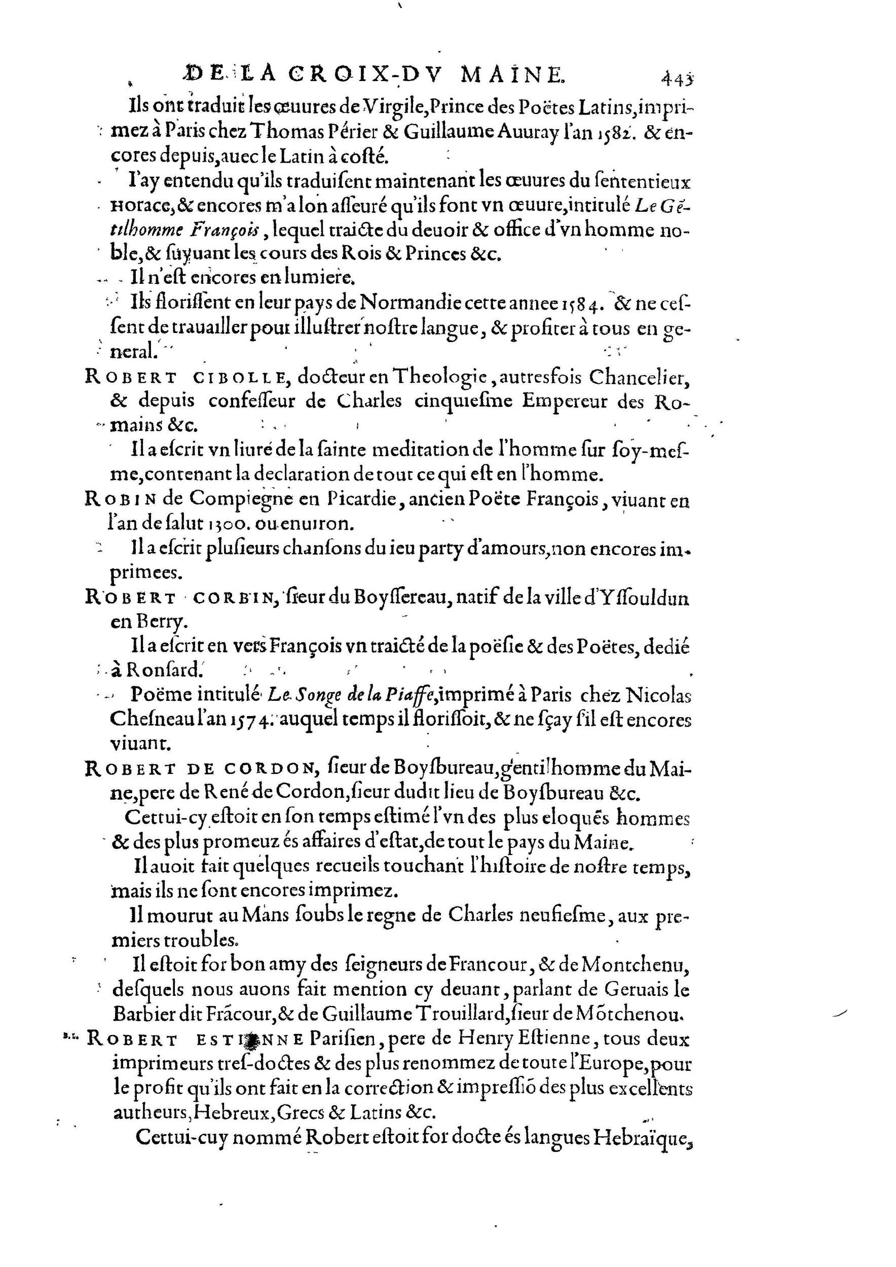 1584 - Abel L&#039;Angelier - Bibliothèques françaises - BnF