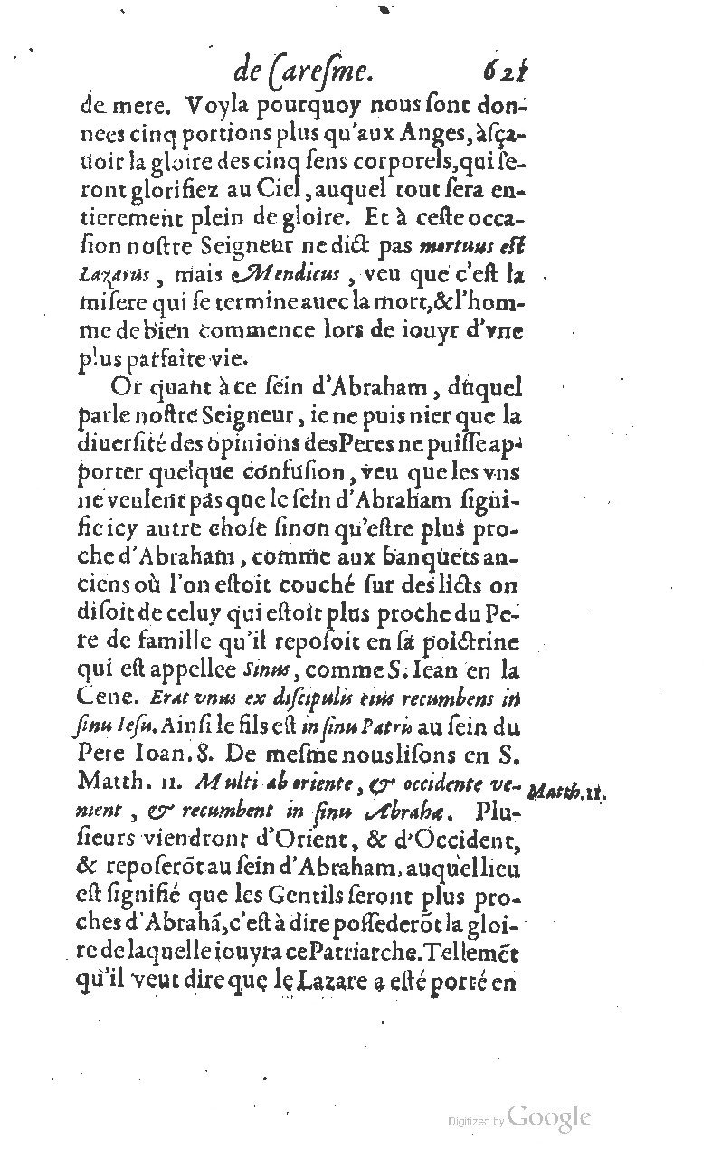 1607 - Nicolas Du Fossé - Trésor quadragésimal - T 01 - BM Lyon