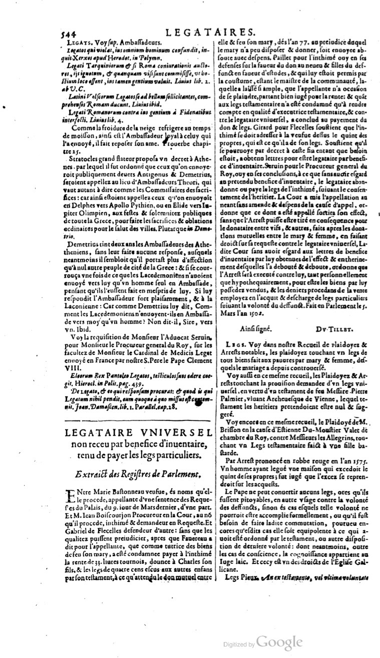 1629 - Veuve Nicolas Buon - Trésor du droit français (29620 T. 2) - BM Lyon