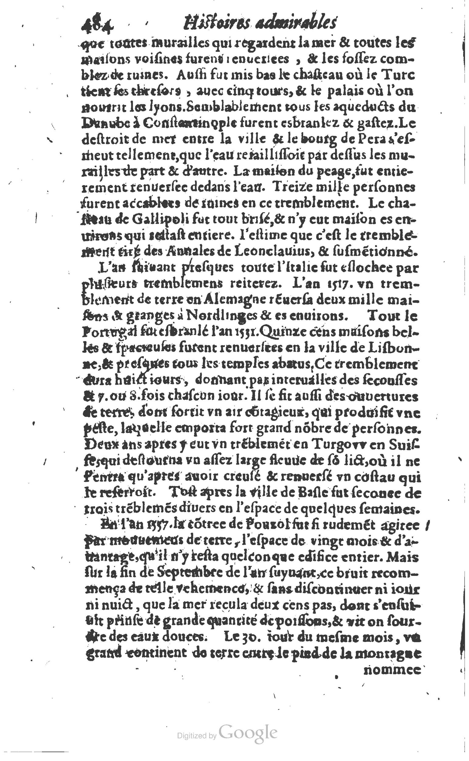 1610 - Paul Marceau - Trésor d’histoires admirables et mémorables - Princeton