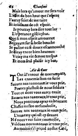 1623 - Jacques Cailloüé - Trésor ou recueil des chansons amoureuses - British Library
