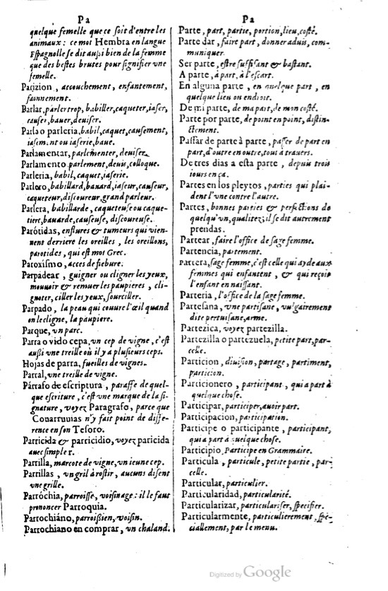 1621 - Adrian Tiffaine - Trésor des deux langues espagnole et française - BM Lyon