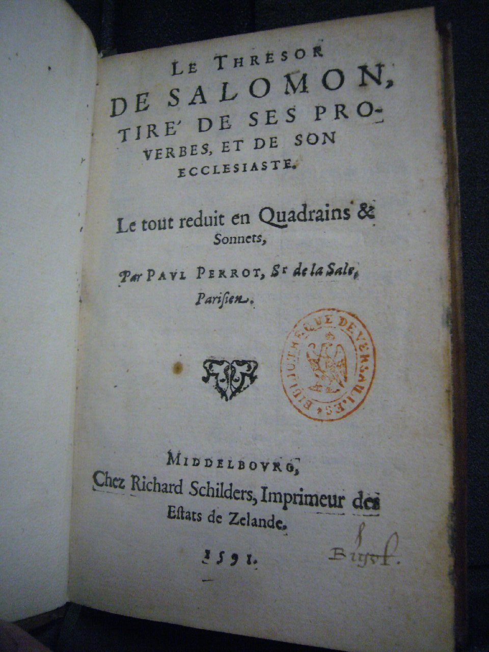 1591 - Richard Schilders - Trésor de Salomon - Versailles 1591 - Richard Schilders - Trésor de Salomon - Versailles