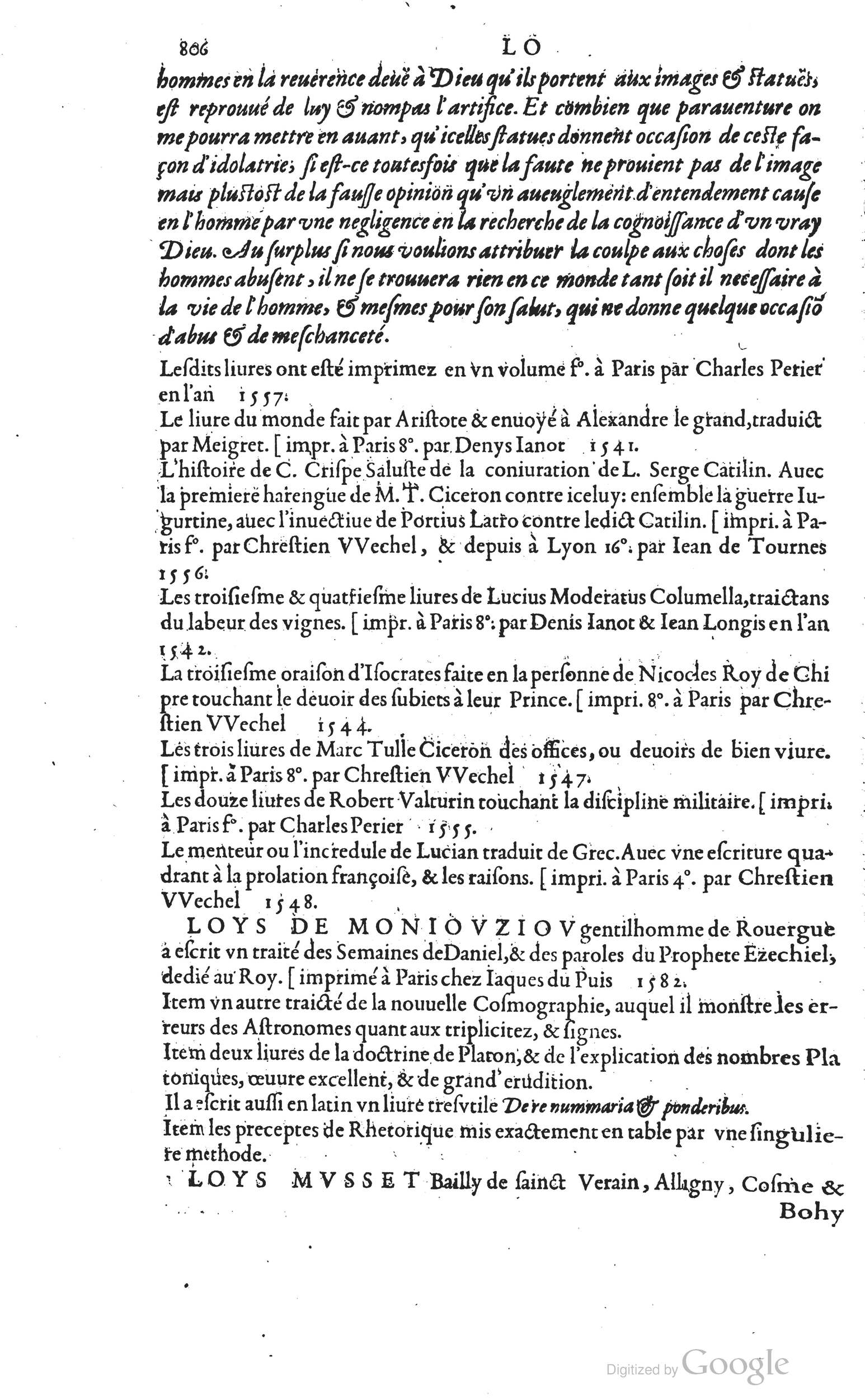 1585 - Barthélemy Honorat - Bibliothèques françaises - BSB Munich