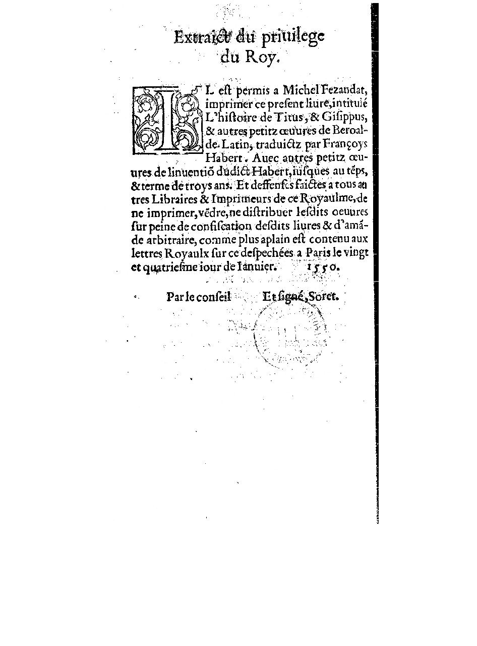 1551 - Michel Fezandat et Robert Granjon - Trésor de vie - BnF