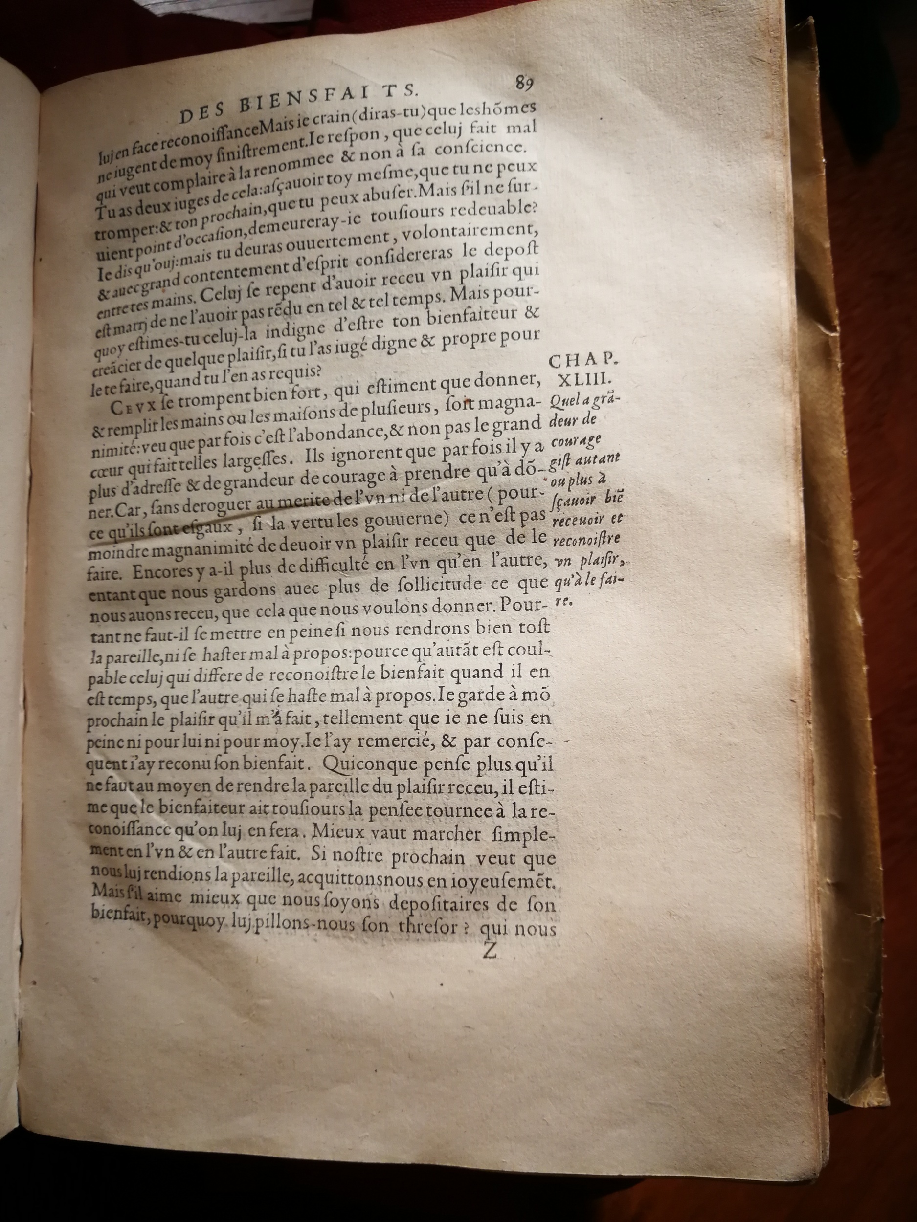 1595 - Jean Houzé - Œuvres morales et mêlées de Sénèque, Trésor de philosophie morale - T. 1 - BnF