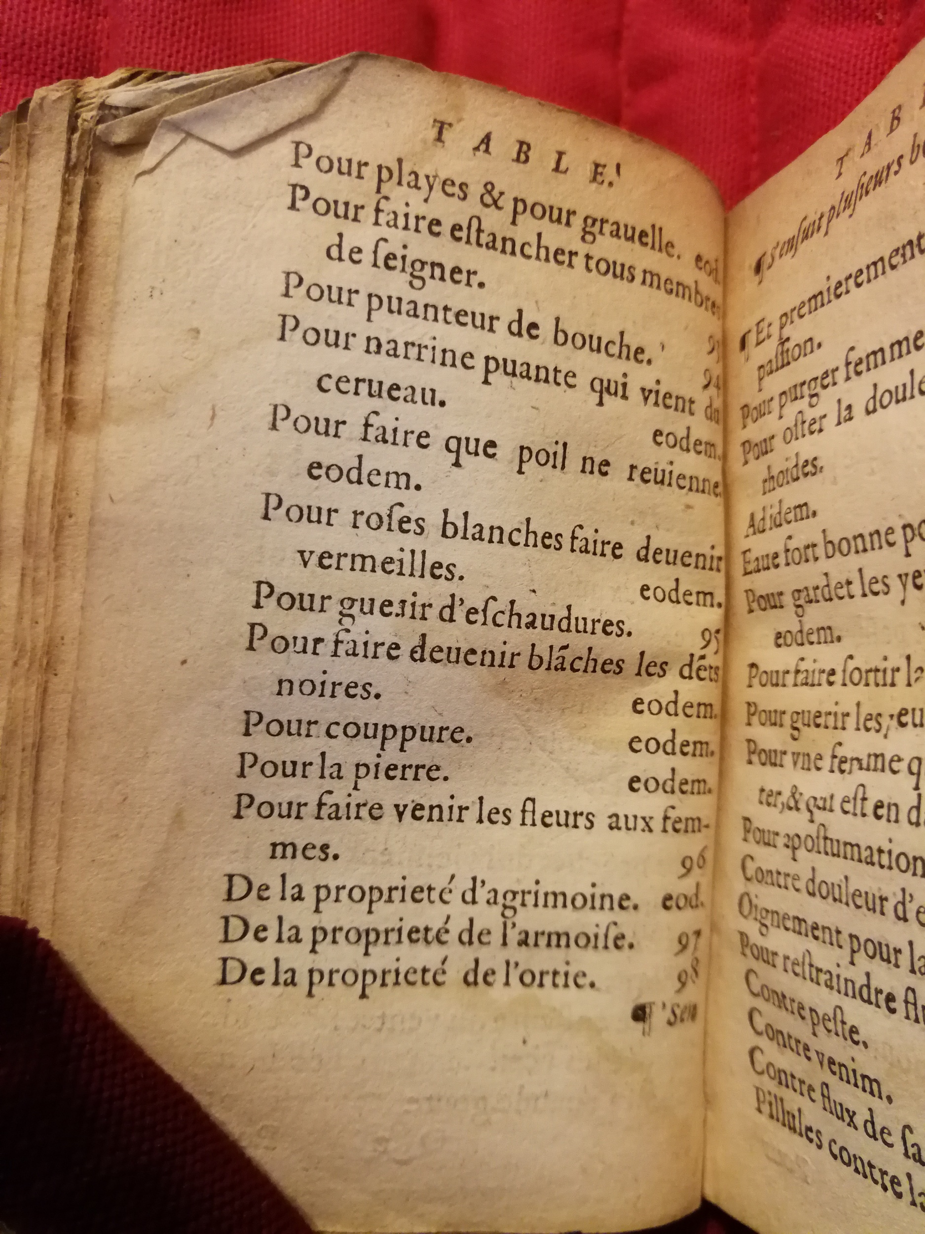 1586 - Benoît Rigaud - Trésor des fleurs et secrets de médecine - Sainte-Geneviève