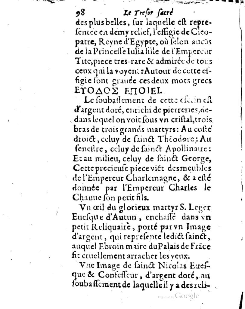 1636 - Jean Billaine - Trésor sacré ou inventaire des saintes reliques - British Library