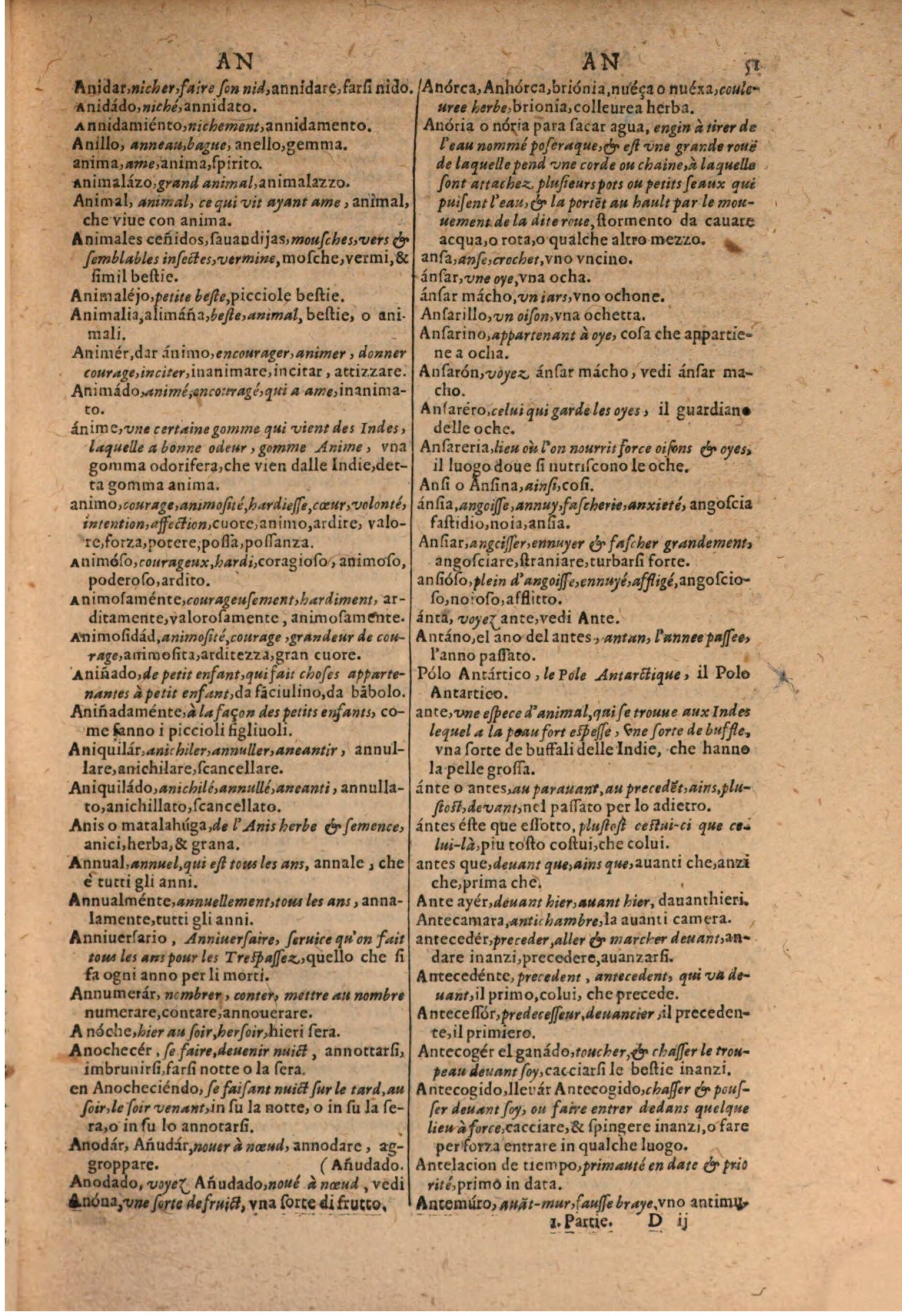 1606 - Samuel Crespin - Thresor des trois langues, francoise, italiene et espagnolle - BSB Munich