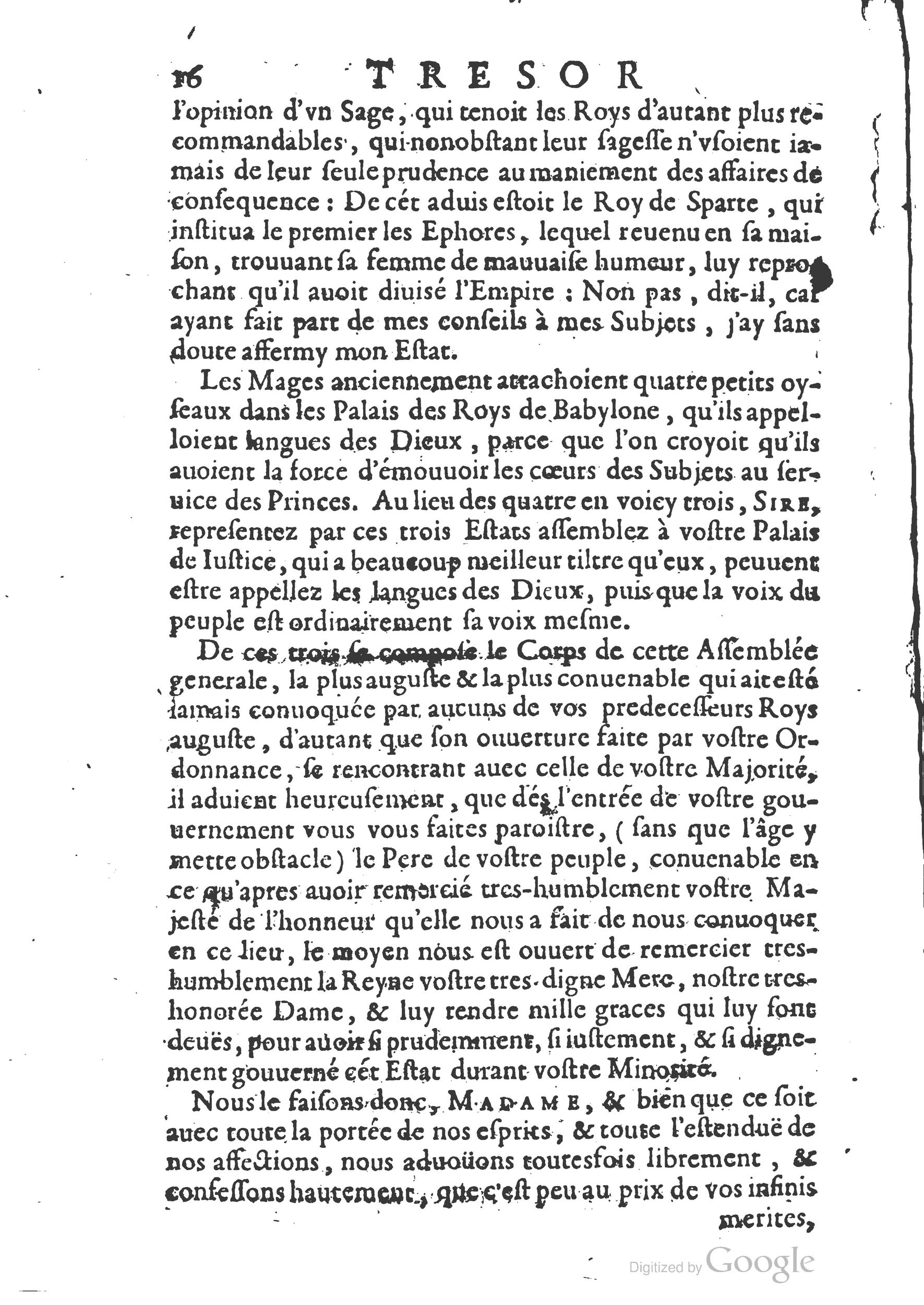 1654 - Michel Bobin - Trésor des harangues, remontrances et oraisons funèbres - BM Lyon