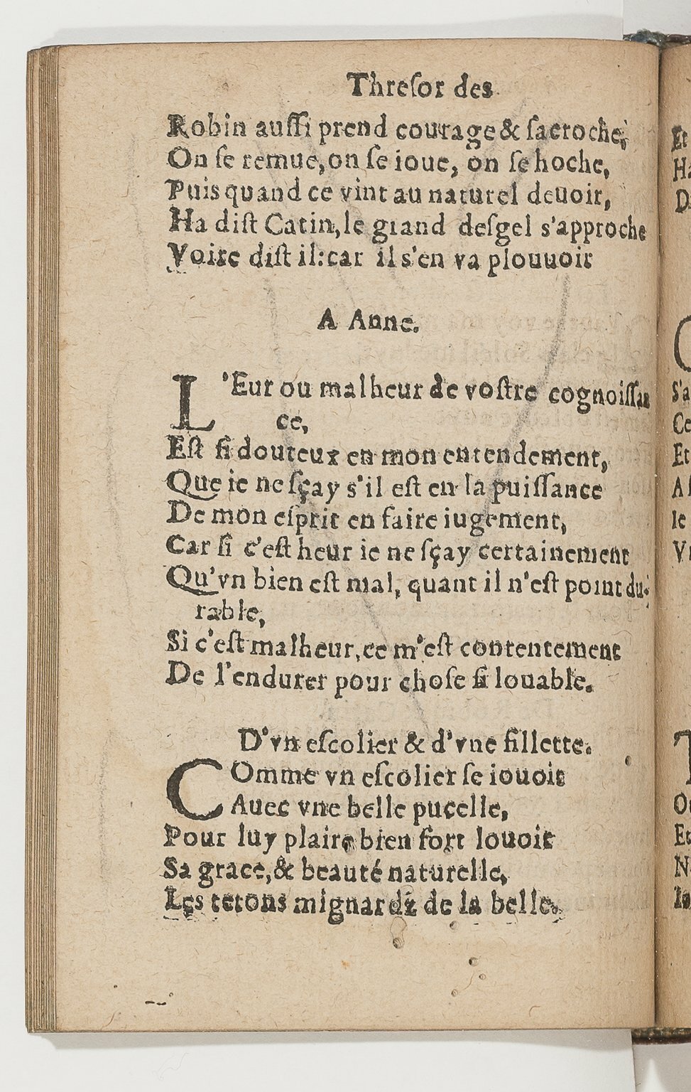 1568c. - Veuve Jean Bonfons - Trésor des joyeuses inventions du parangon de poésies - BnF Arsenal