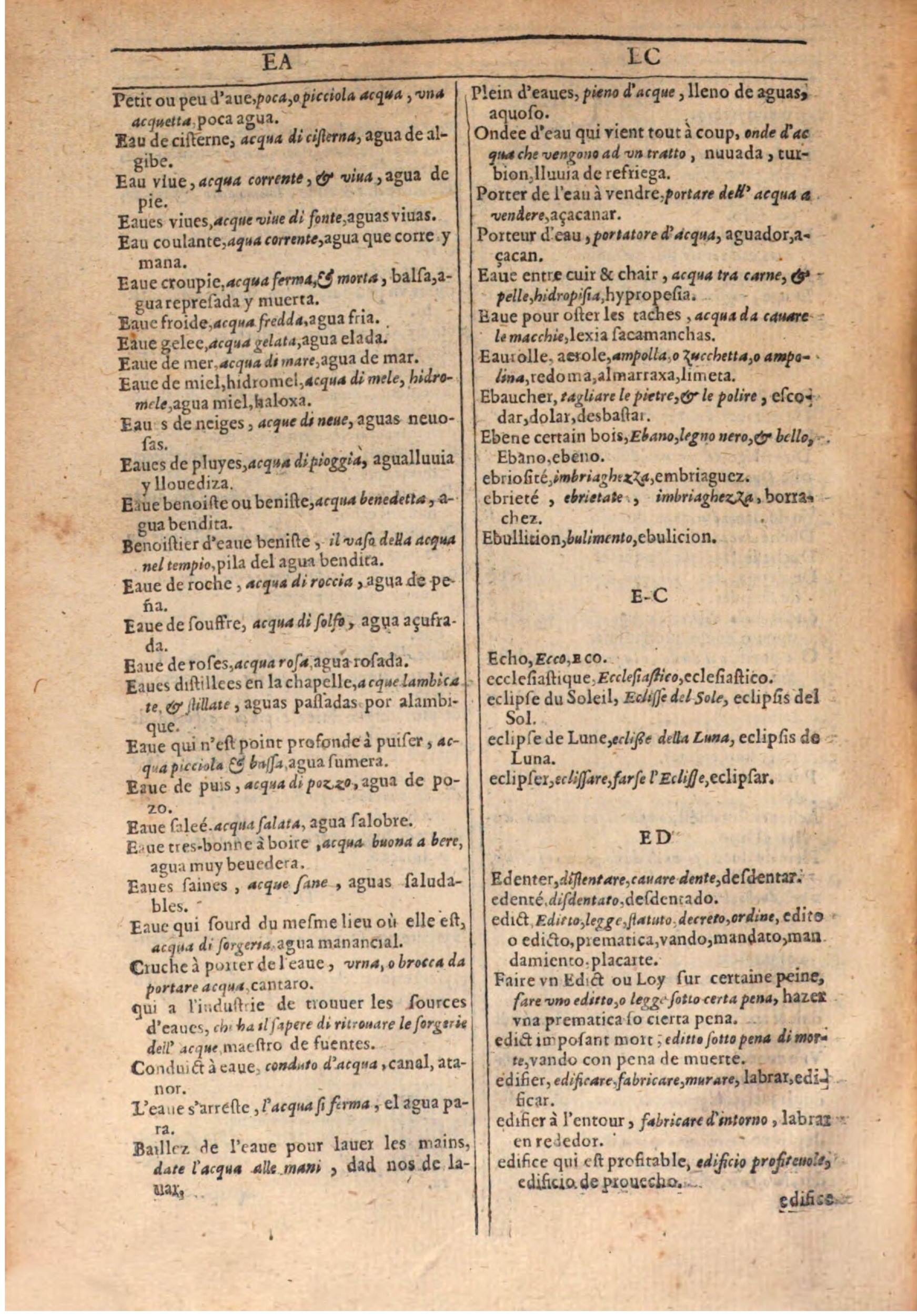1609 - Philippe Albert et Alexandre Pernet - Trésor des trois langues française, italienne et espagnole (Seconde partie) - BSB Munich