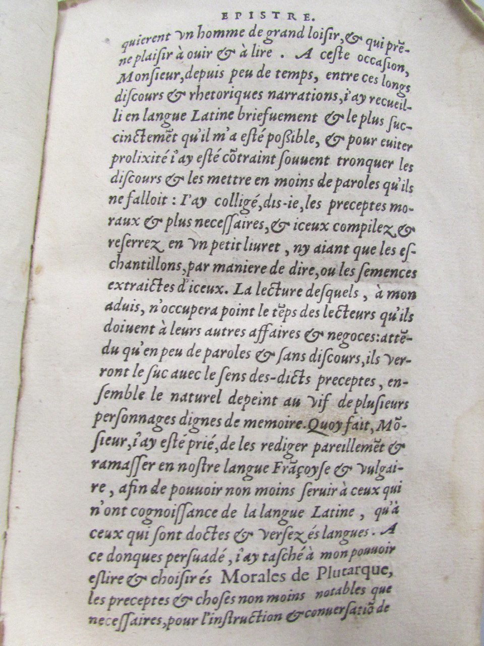 1578 - Jean Poupy - Trésor des morales de Plutarque - Vitré