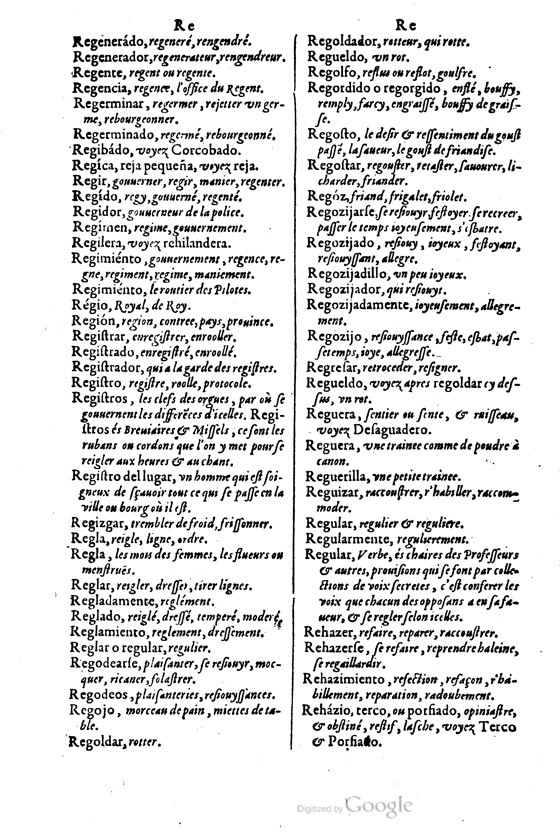 1621 - Adrian Tiffaine - Trésor des deux langues espagnole et française - BM Lyon