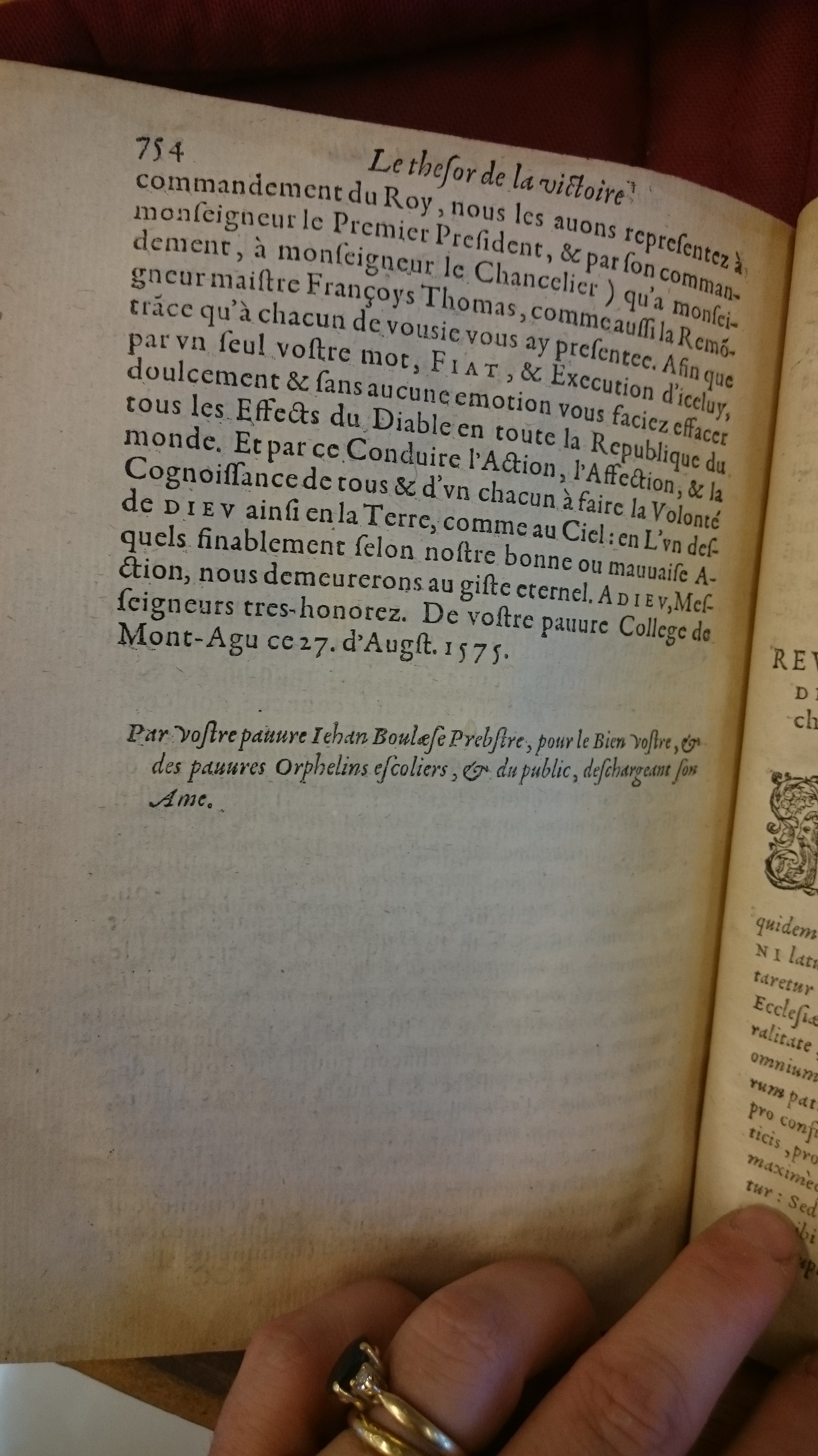 1578 - Nicolas Chesneau - Trésor et entière histoire de la triomphante victoire du corps de Dieu sur l’esprit malin - BM Lyon