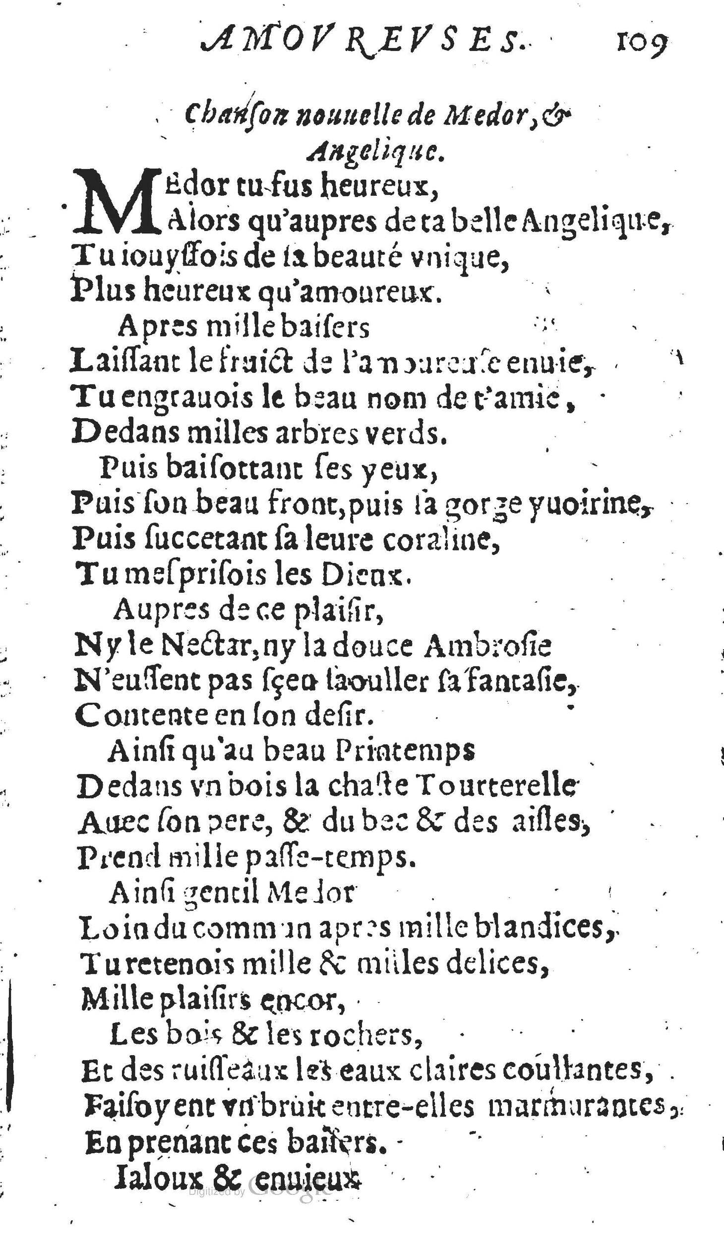 1606 - Théodore Reinsart - Trésor des chansons amoureuses recueillies des plus excellents airs de cour - Livre II - NK ČR Prague
