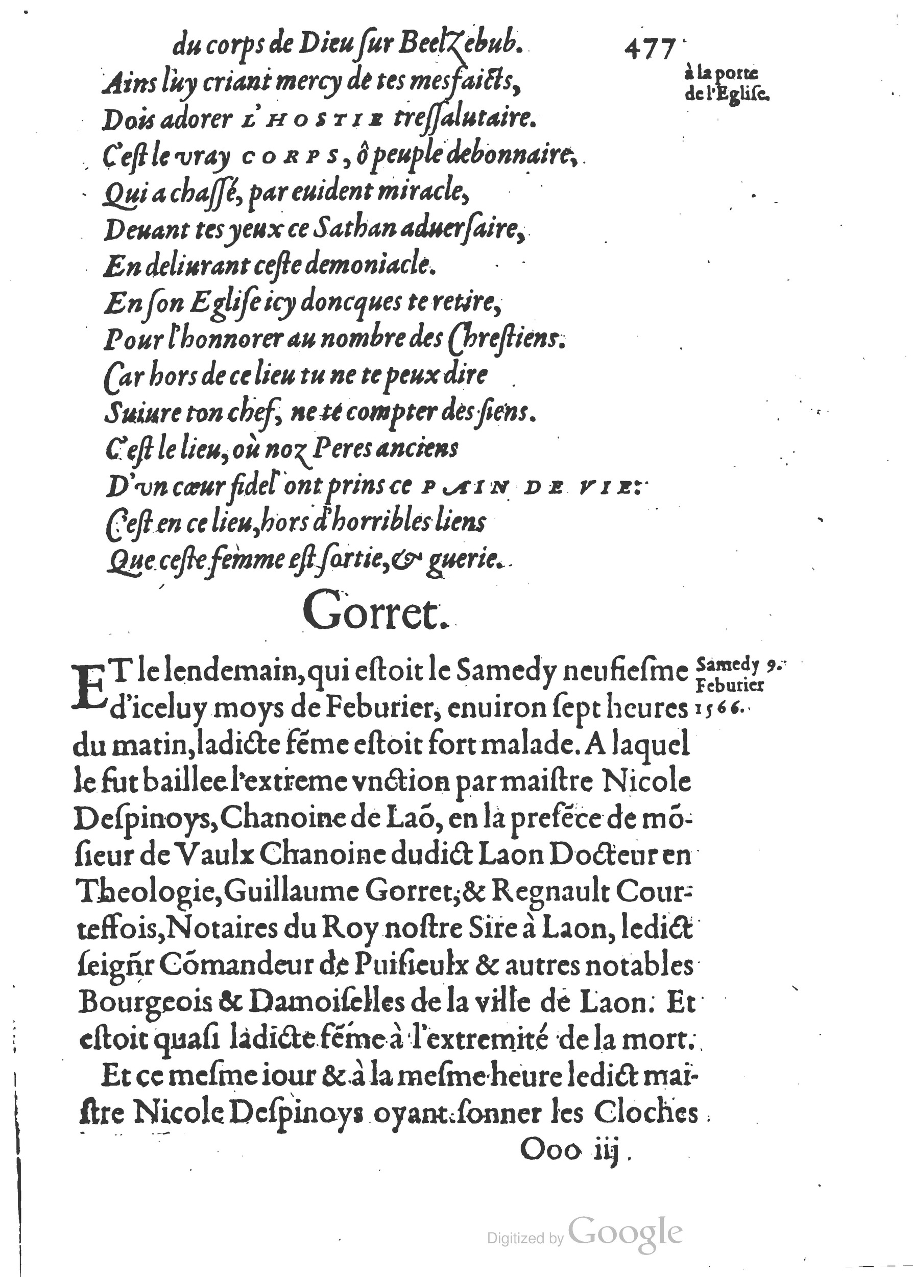 1578 - Nicolas Chesneau - Trésor et entière histoire de la triomphante victoire du corps de Dieu sur l’esprit malin - British Library
