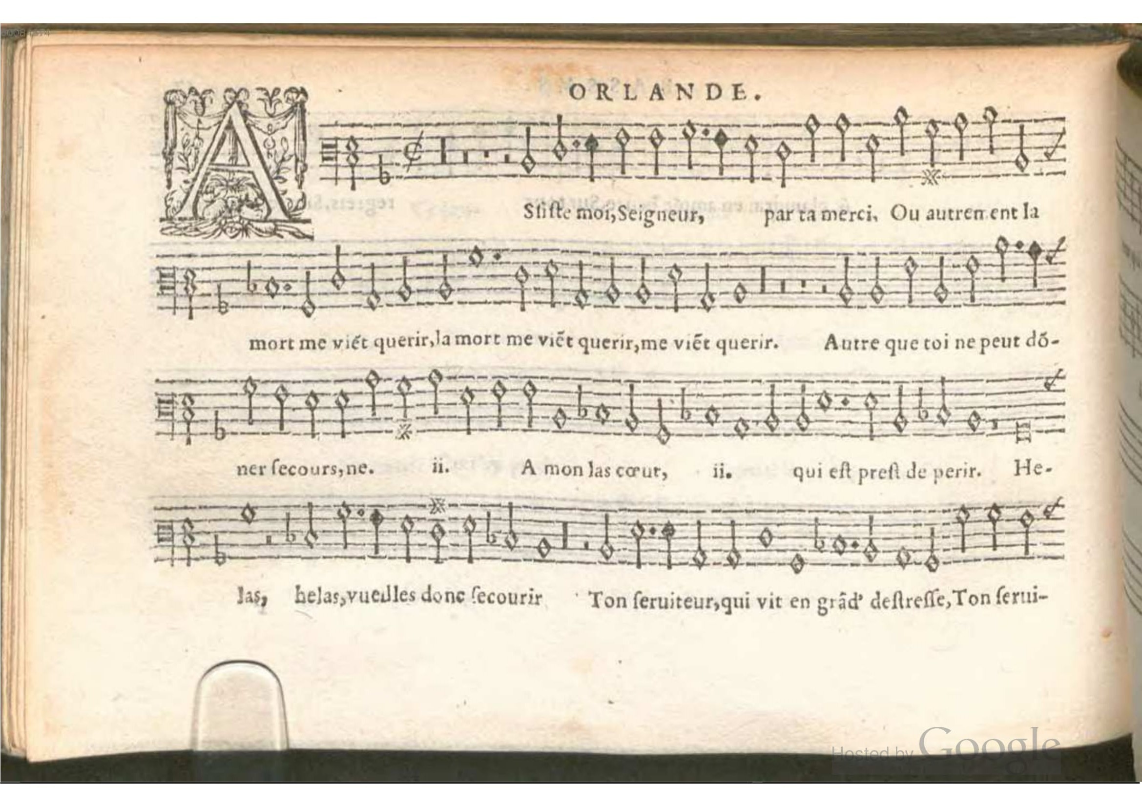 1576 - [Pierre de Saint-André] - Trésor de musique d’Orlande de Lassus Bassus - BSB Munich