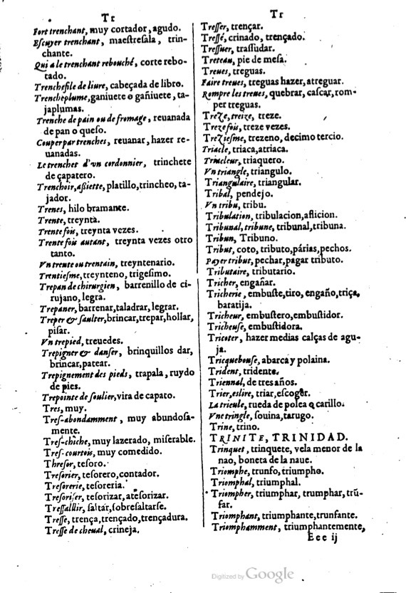 1621 - Adrian Tiffaine - Trésor des deux langues espagnole et française - BM Lyon