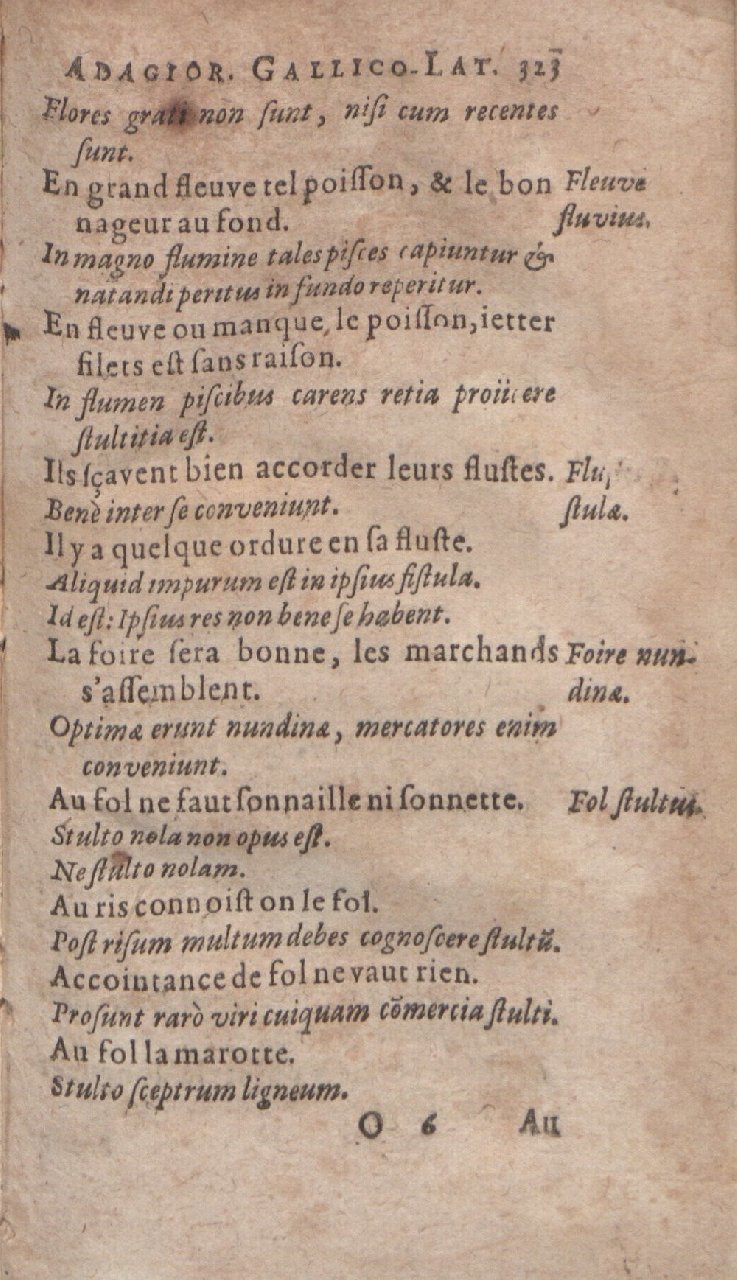 1612 - Dominicus Custos - Trésor des proverbes français  - Bibliopol-Olomuc