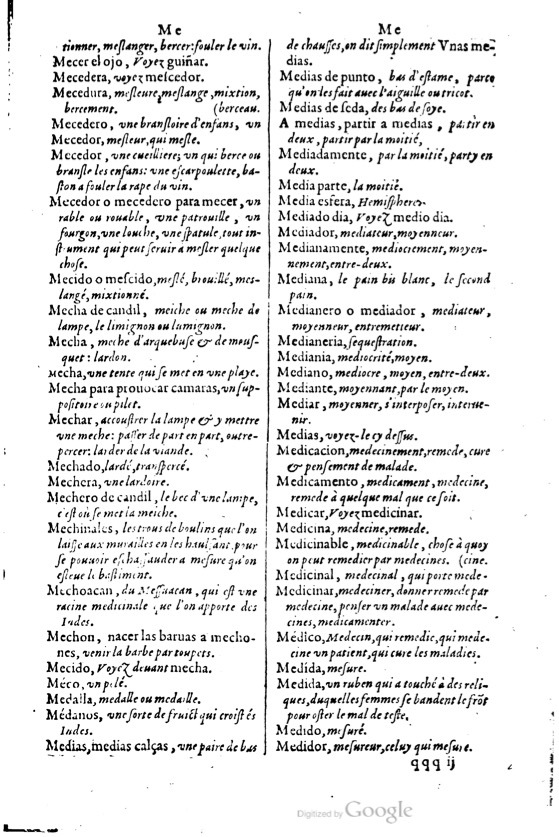 1621 - Adrian Tiffaine - Trésor des deux langues espagnole et française - BM Lyon