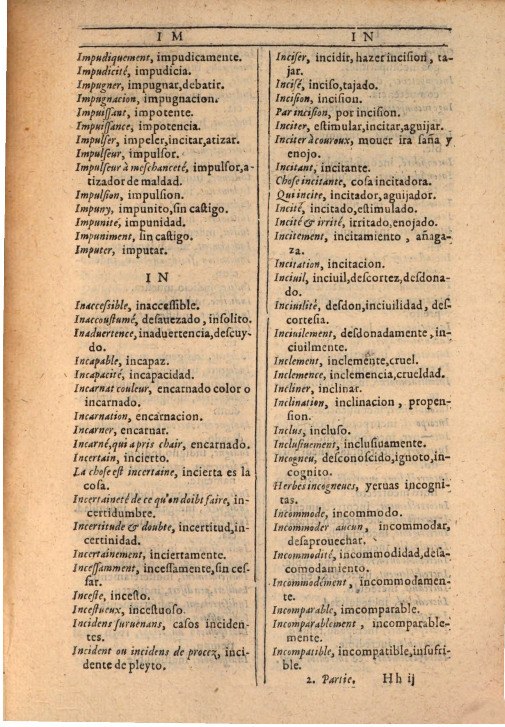 1607 - Marc Orry - Trésor des deux langues espagnole et française (Seconde partie) - BSB Munich