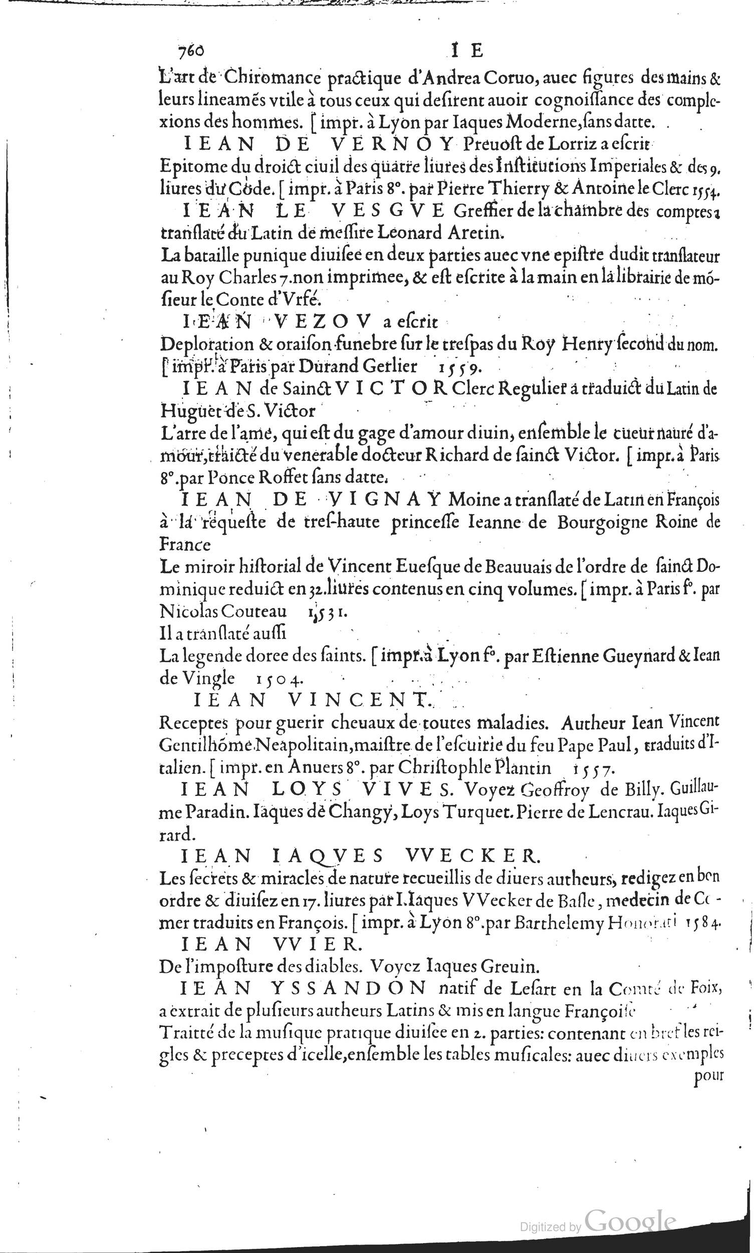 1585 - Barthélemy Honorat - Bibliothèques françaises - BSB Munich