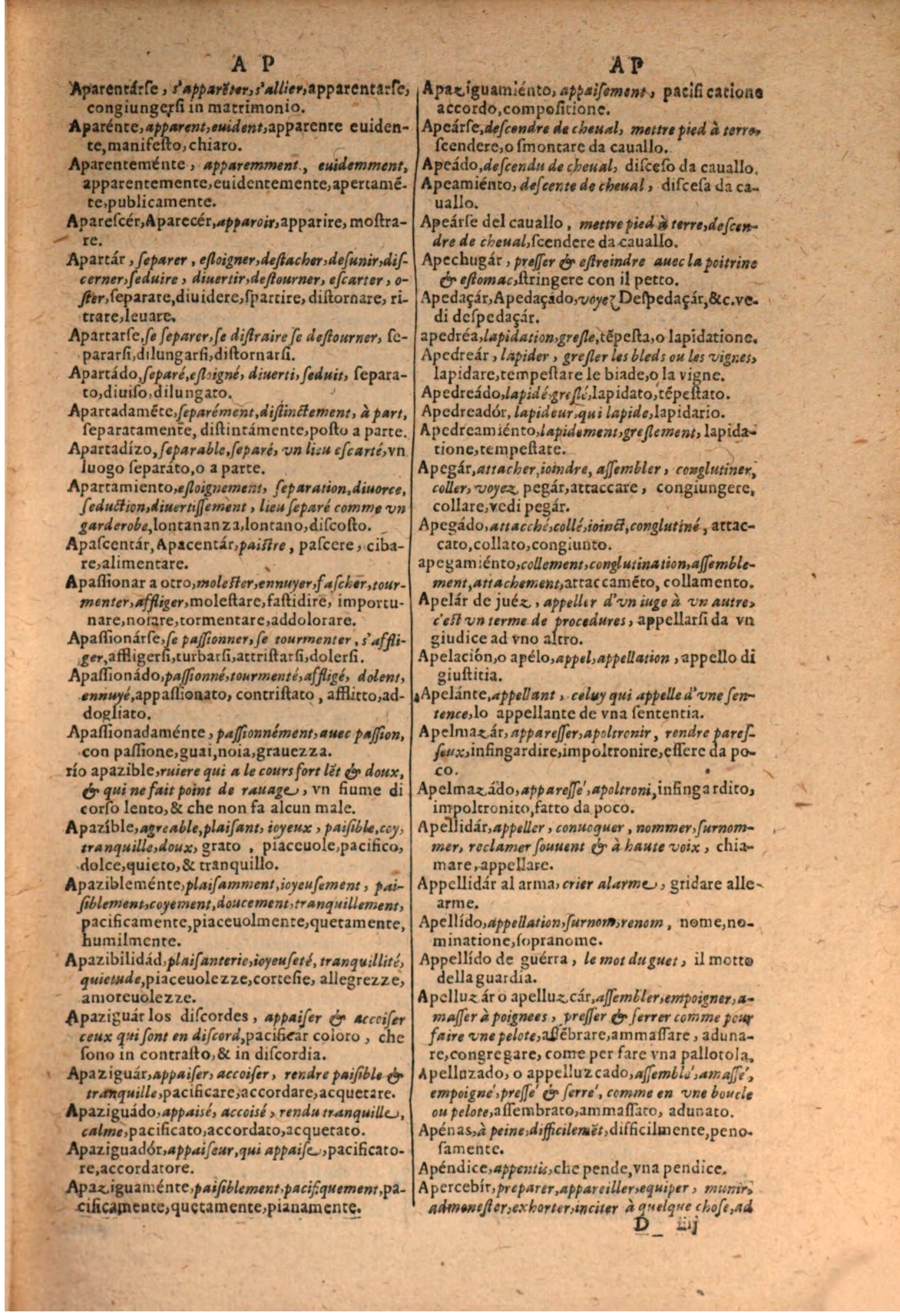 1606 - Samuel Crespin - Thresor des trois langues, francoise, italiene et espagnolle - BSB Munich