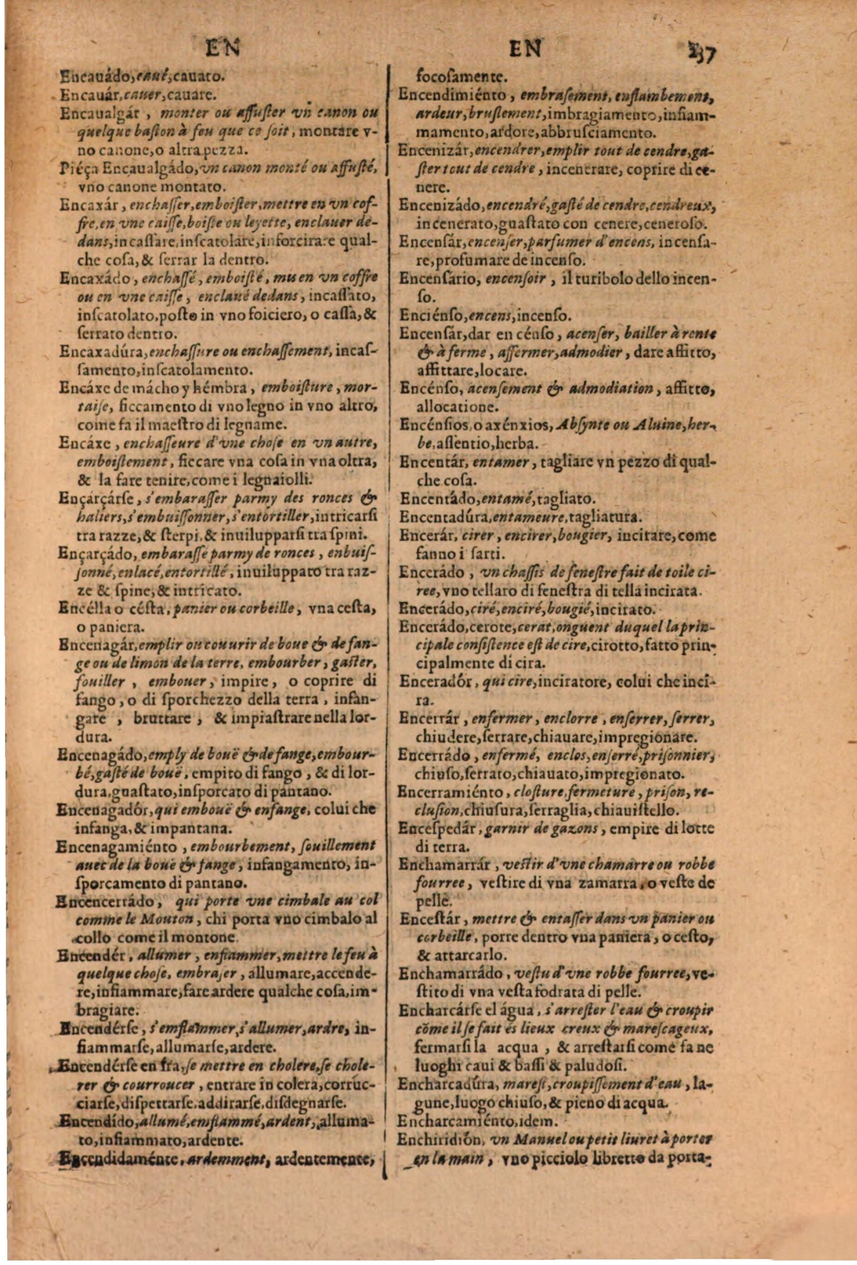 1606 - Samuel Crespin - Thresor des trois langues, francoise, italiene et espagnolle - BSB Munich