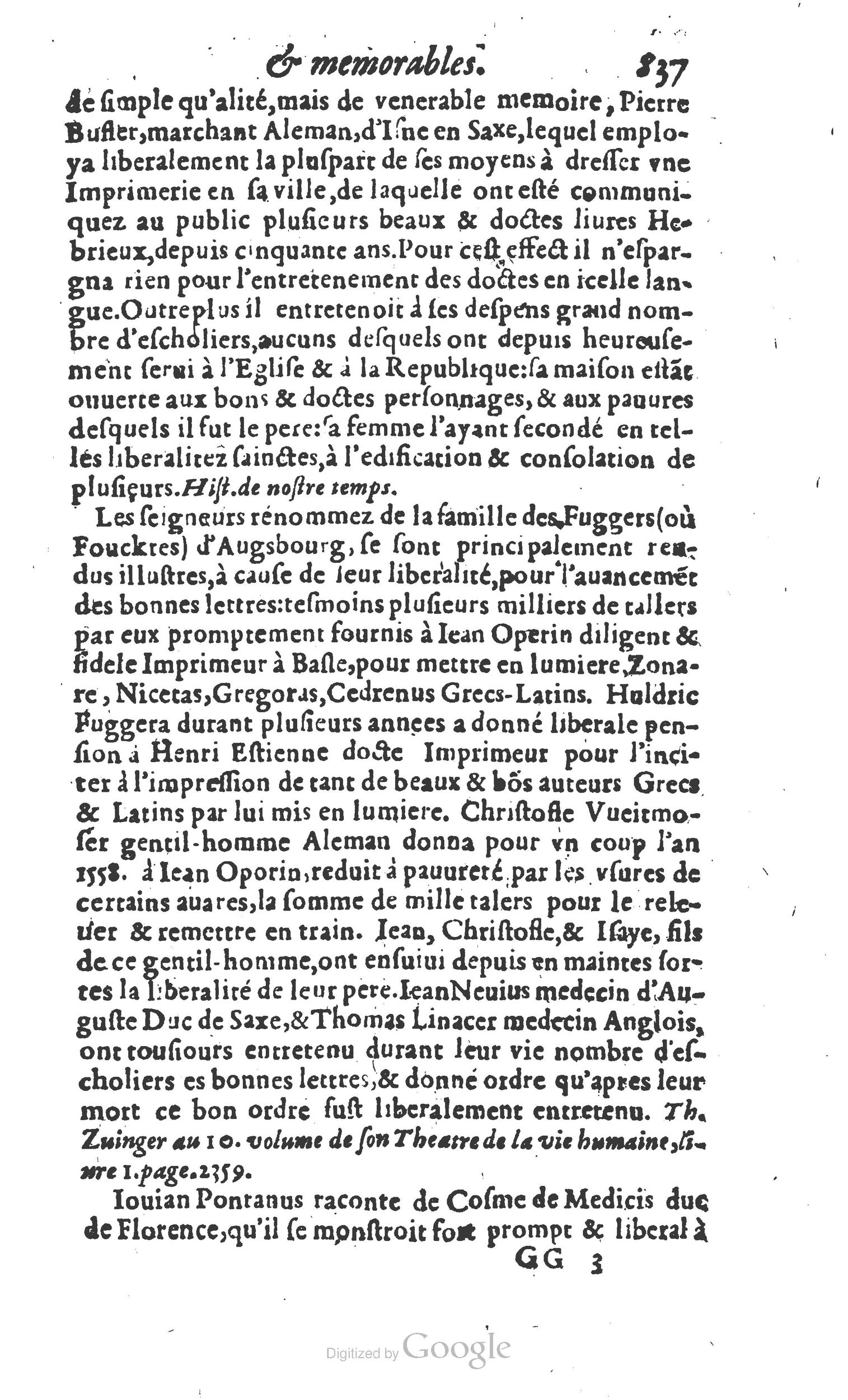 1610 - Paul Marceau - Trésor d’histoires admirables et mémorables - Princeton