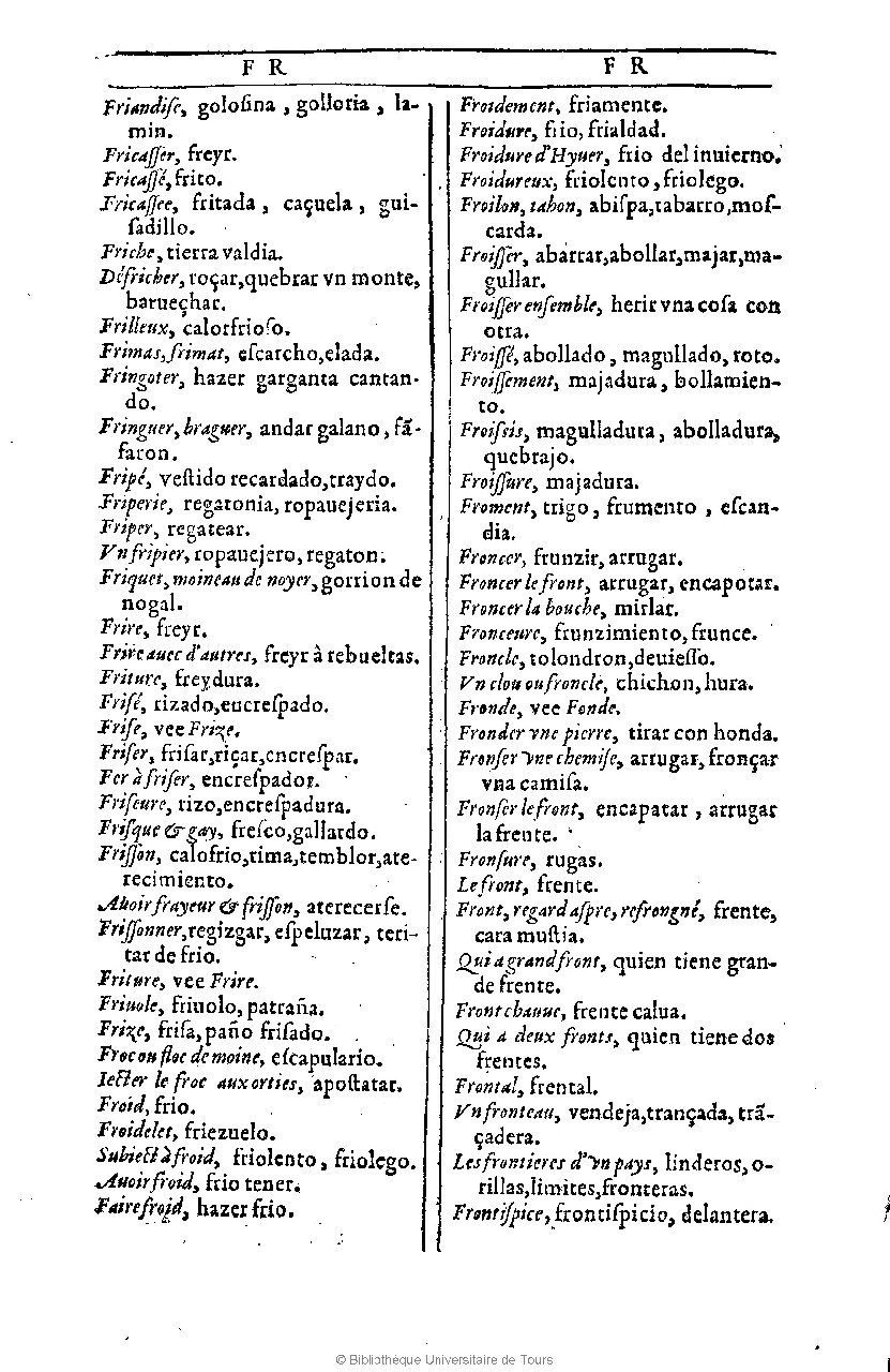 1607 - Marc Orry - Trésor des deux langues espagnole et française (Première et Seconde parties) - BU Tours