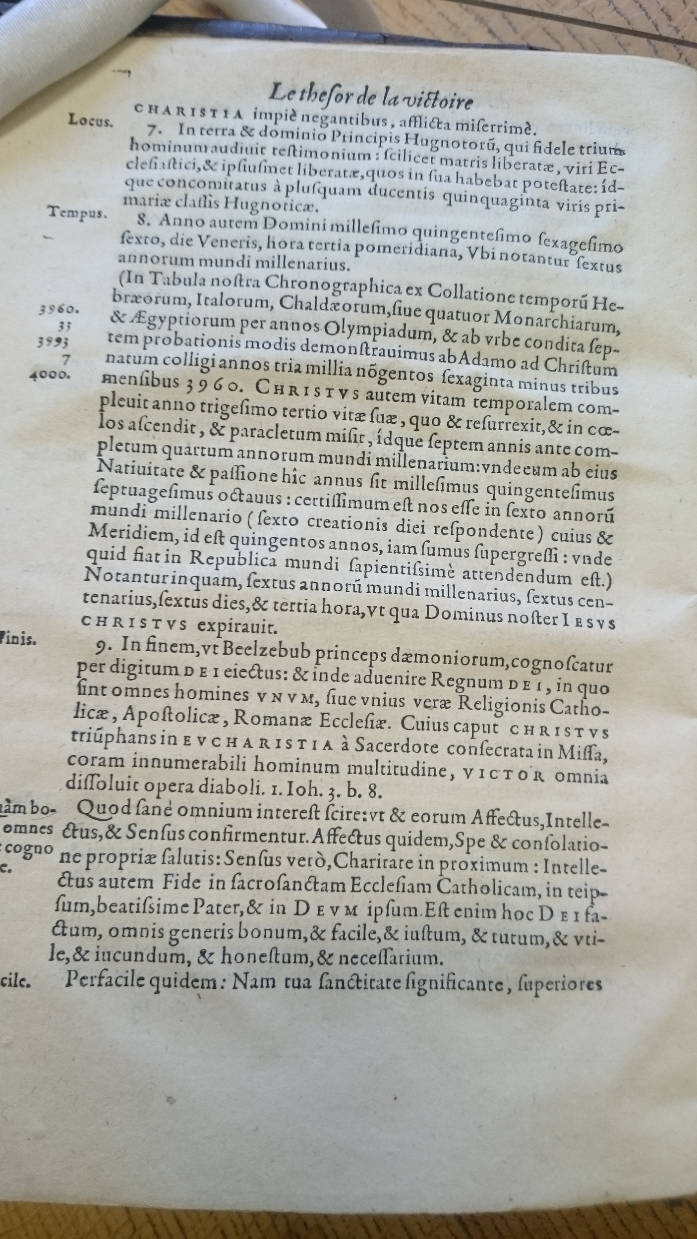 1578 - Nicolas Chesneau - Trésor et entière histoire de la triomphante victoire du corps de Dieu sur l’esprit malin - Douai Quincy