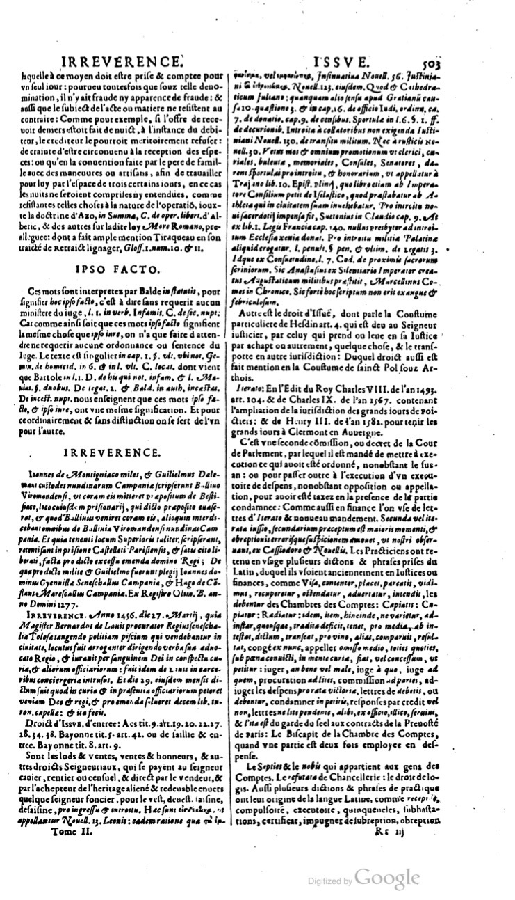 1629 - Veuve Nicolas Buon - Trésor du droit français (21754 T. 2) - BM Lyon