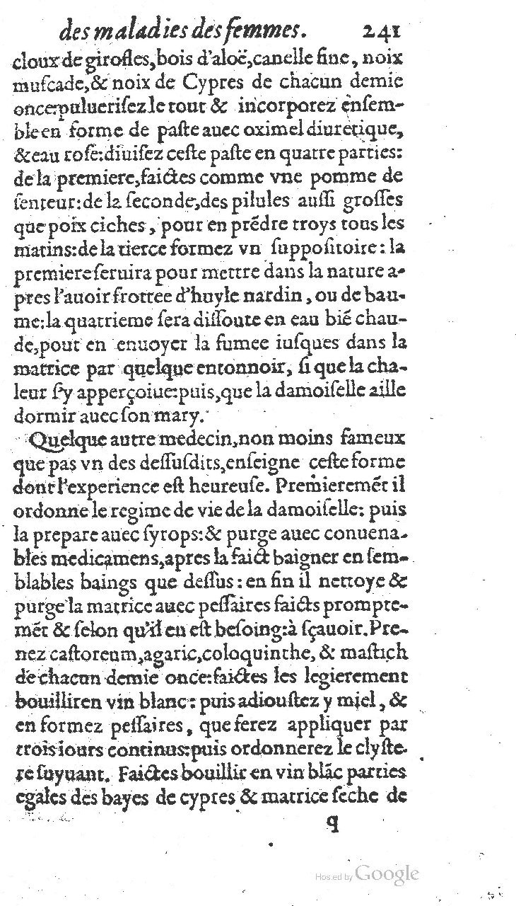 1585 - Jacques du Puis - Trésor des remèdes secrets pour les maladies des femmes - BnF
