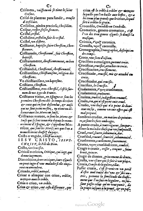 1621 - Adrian Tiffaine - Trésor des deux langues espagnole et française - BM Lyon