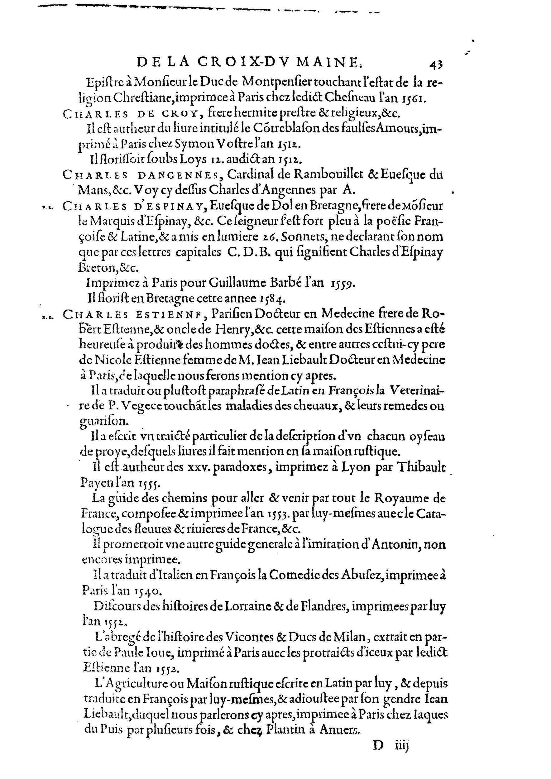 1584 - Abel L&#039;Angelier - Bibliothèques françaises - BnF
