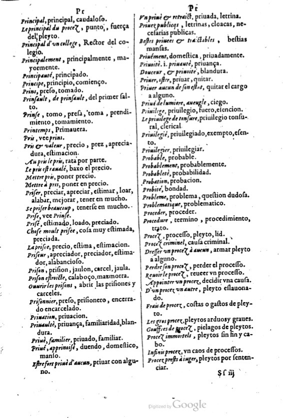 1621 - Adrian Tiffaine - Trésor des deux langues espagnole et française - BM Lyon
