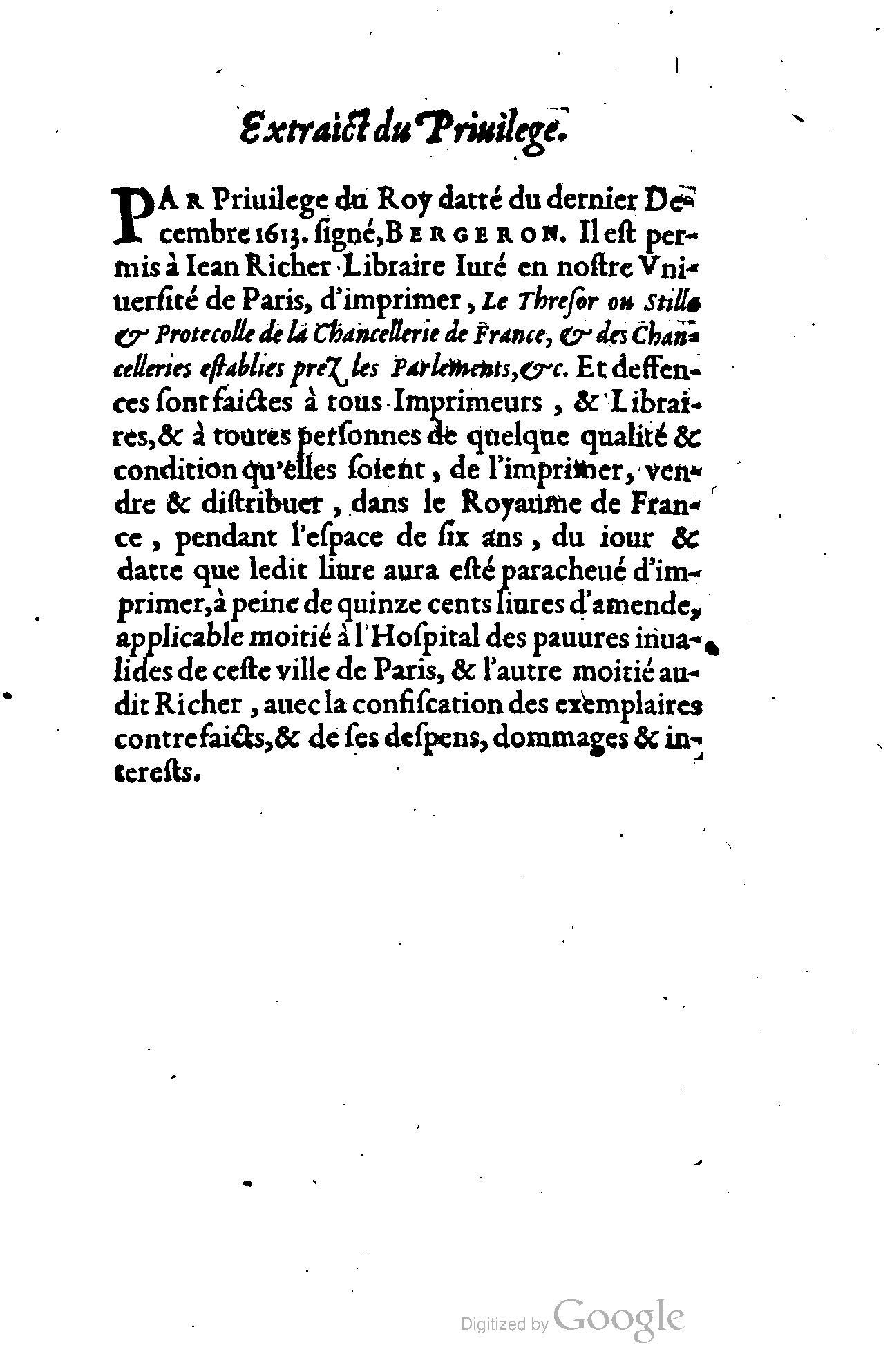 1614 - Jean Richer - Trésor du nouveau style et protocole de la chancellerie de France - BSB Munich 1614 - Jean Richer - Trésor du nouveau style et protocole de la chancellerie de France - BSB Munich