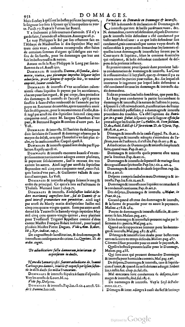 1629 - Veuve Nicolas Buon - Trésor du droit français (21754 T. 1) - BM Lyon