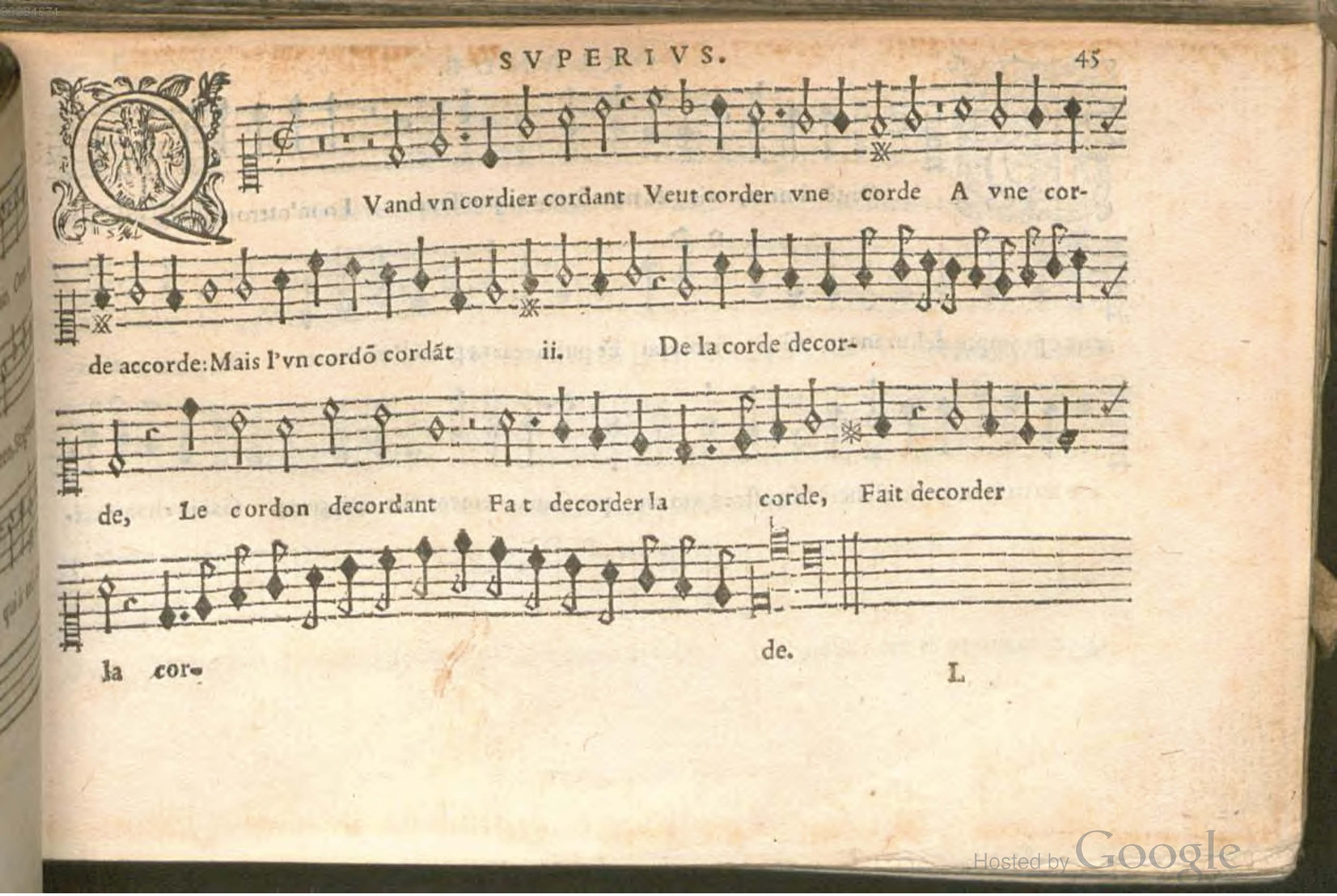 1576 - [Pierre de Saint-André] - Trésor de musique d’Orlande de Lassus Superius - BSB Munich