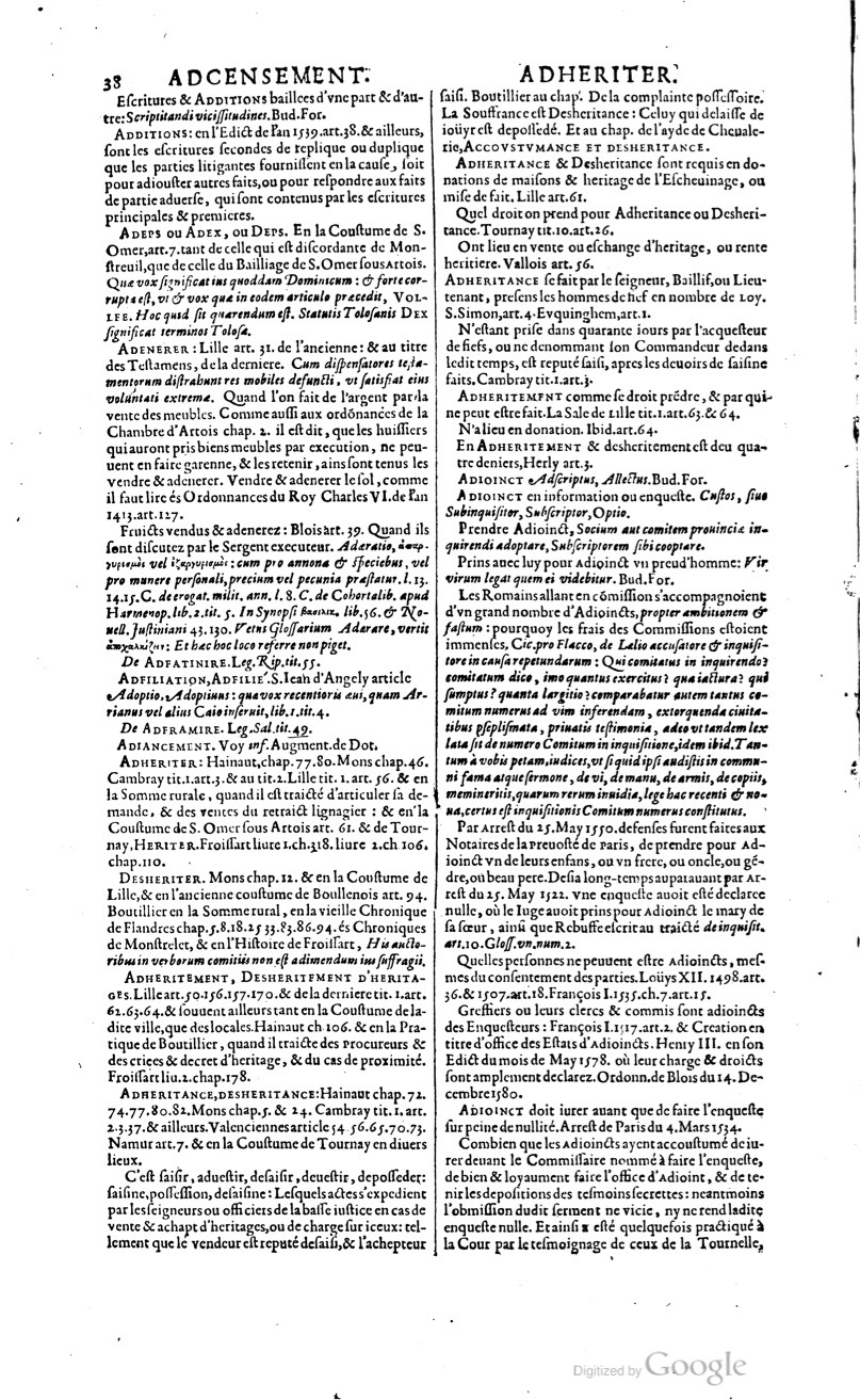 1629 - Veuve Nicolas Buon - Trésor du droit français (29620 T. 1) - BM Lyon