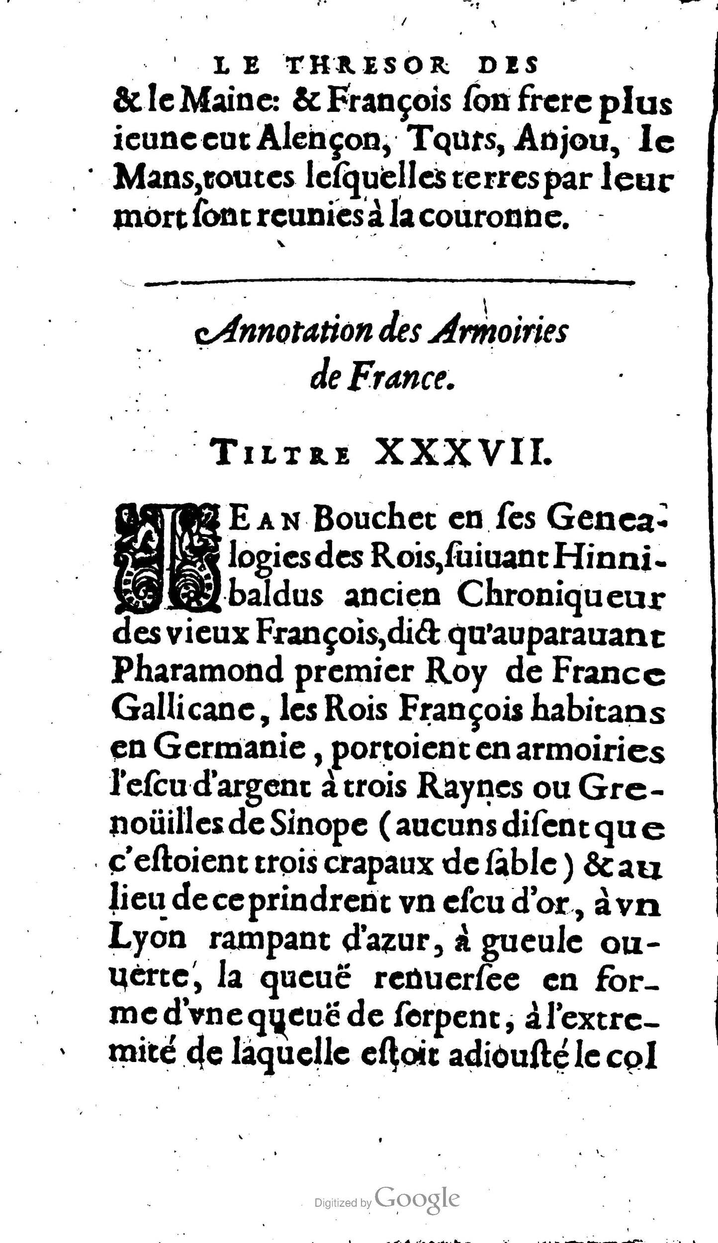 1604 - Galiot Corrozet - Trésor des histoires de France - BNC Florence