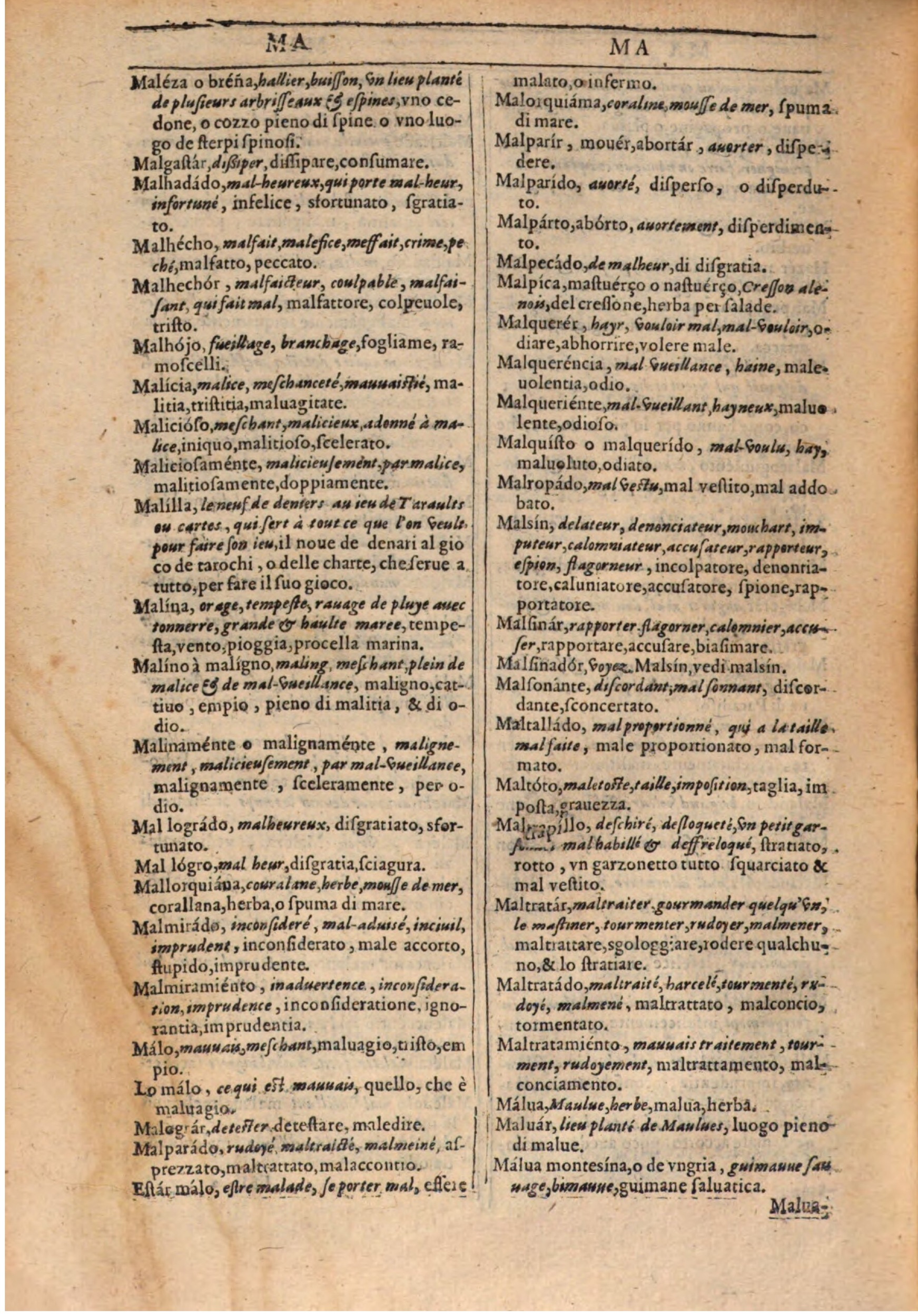 1609 - Philippe Albert et Alexandre Pernet - Trésor des trois langues française, italienne et espagnole (Première partie) - BSB Munich 1609 - Philippe Albert et Alexandre Pernet - Trésor des trois langues française, italienne et espagnole (Première partie) - BSB Munich