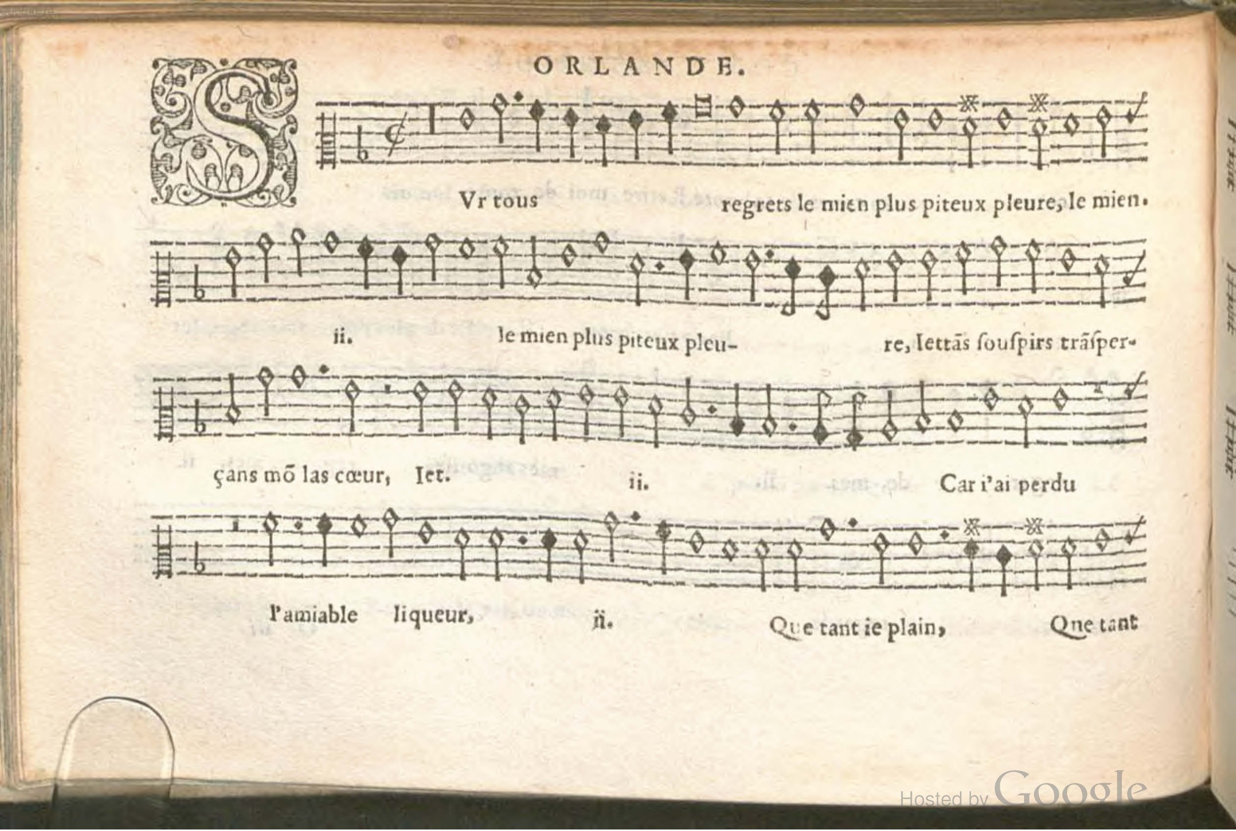 1576 - [Pierre de Saint-André] - Trésor de musique d’Orlande de Lassus Contratenor - BSB Munich